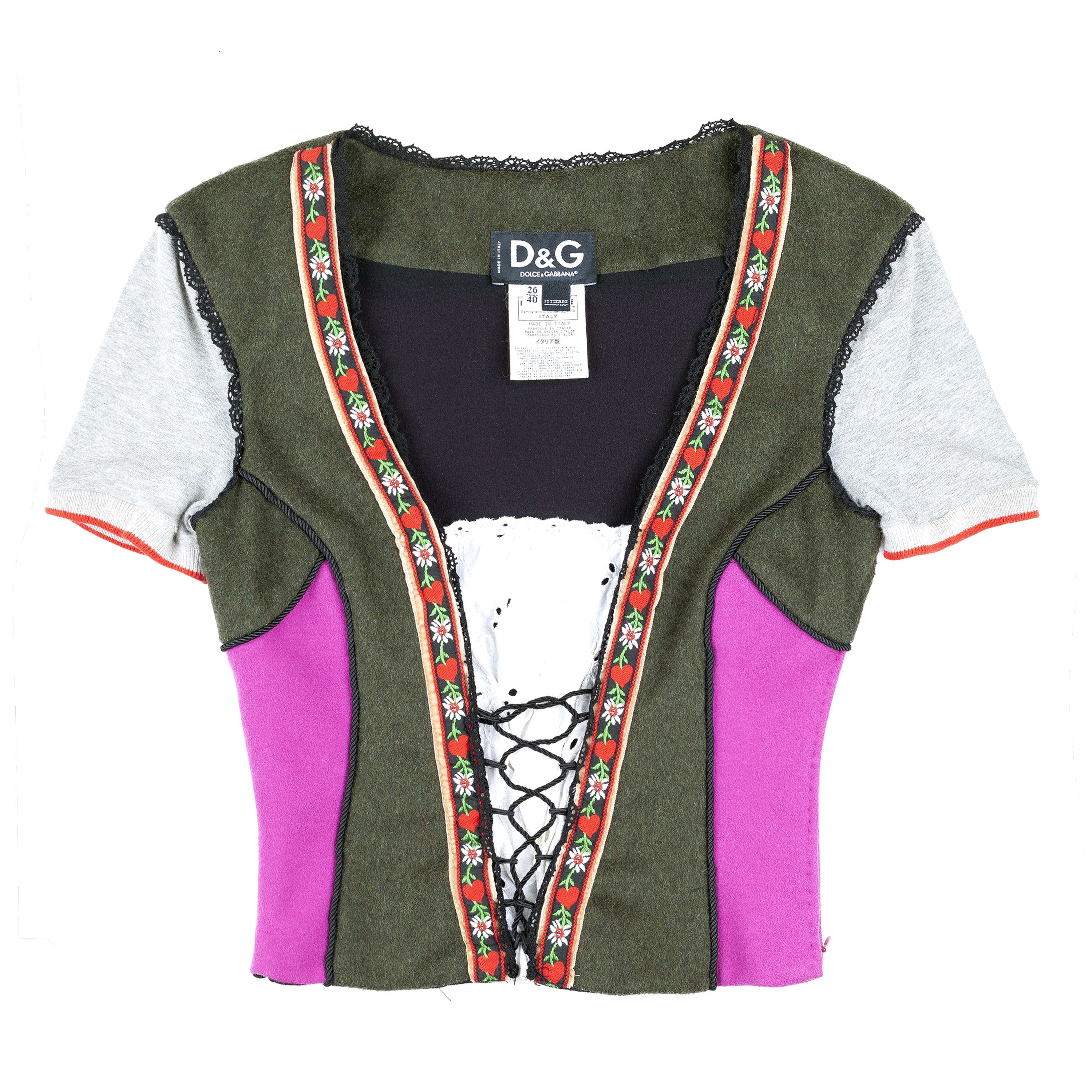 Dolce & Gabbana FW 2002 Bustier Dirndl Cottage Top (S)
