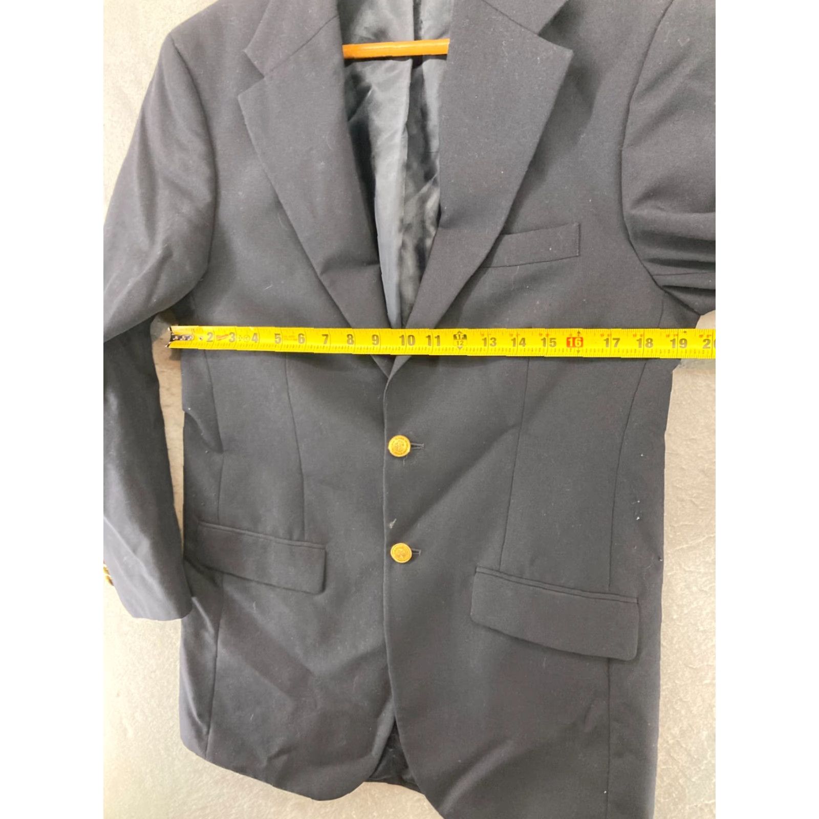 Vintage Twinhill The Citadel Mens Suit Jacket 38L Blue Wool Blend Size 38R - 2 Thumbnail