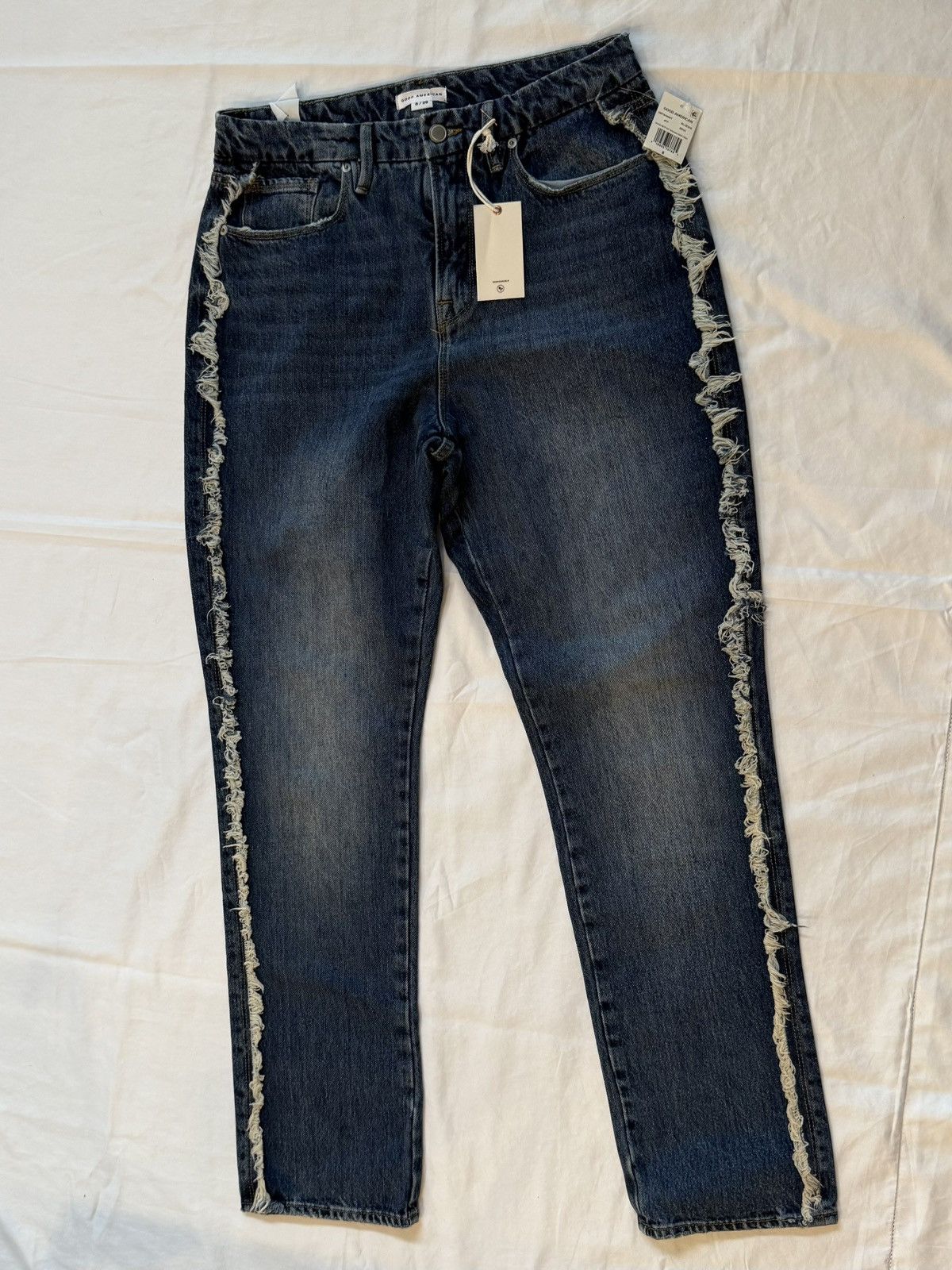 Good American Good Boy Jeans Dark wash high-rise straight