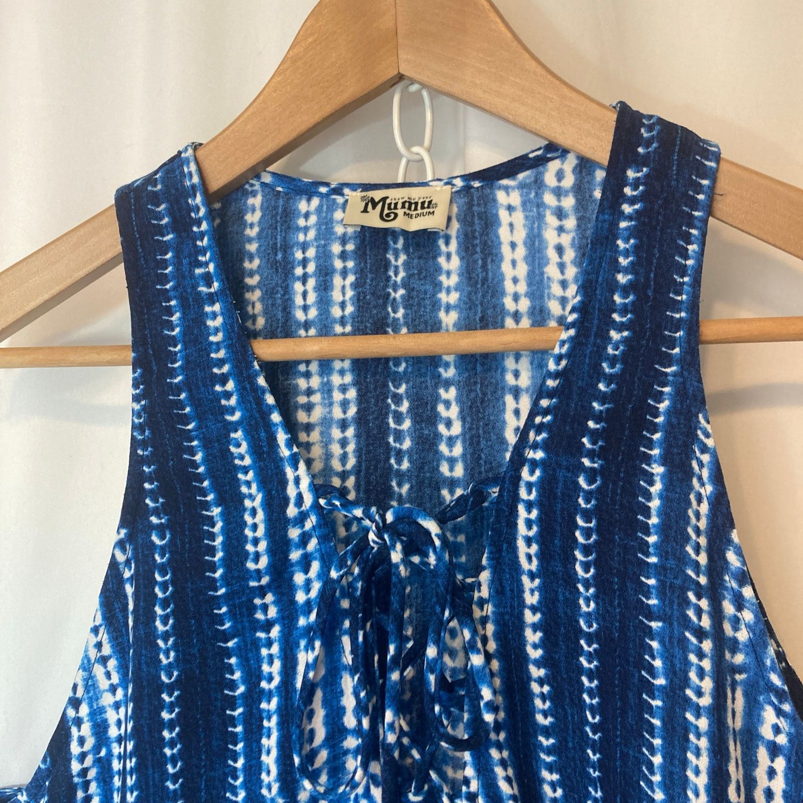 Show Me Your MuMu Show Me Your Mumu Rancho Mirage Lace Up Tassels Blue Dress Size M / US 6-8 / IT 42-44 - 2 Thumbnail