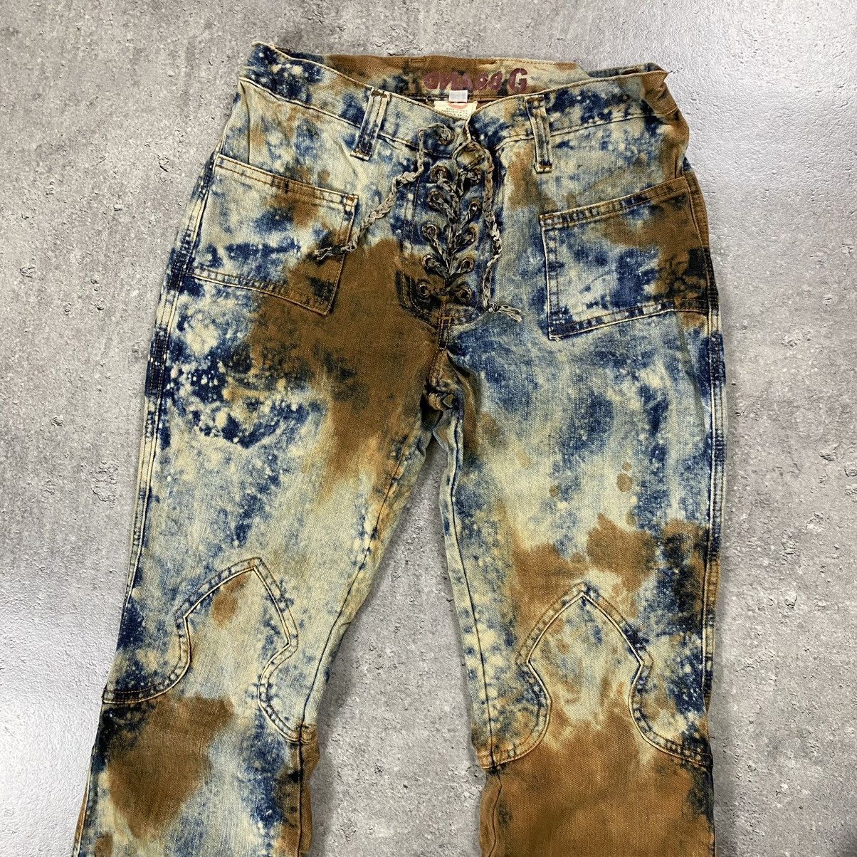 Japanese Brand × Vintage G Brand Flared Low Rise Jeans Tie Dye Pants Size 28" / US 6 / IT 42 - 3 Thumbnail