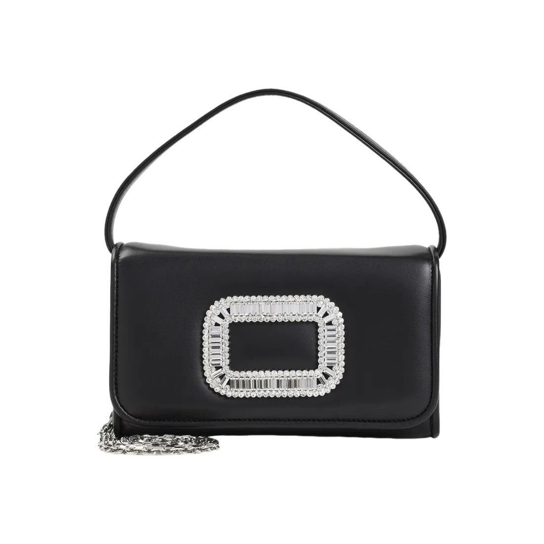 Roger Vivier Pilgrim Micro $2395 Black Nappa Leather Handbag
