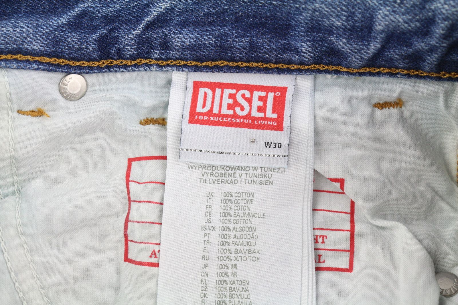 Diesel 1995 09C66 W30/L32 Blue Faded Slim Straight 85420 Size US 30 / EU 46 - 7 Thumbnail