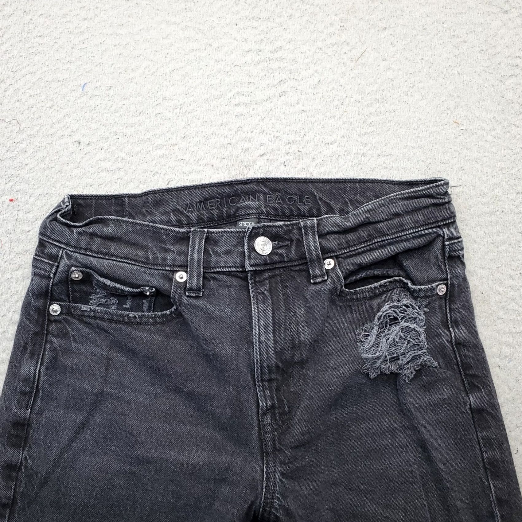 American Eagle Outfitters American Eagle Outfitters Skinny Jeans Women 4 Black Slim Fit 5-Pocket Distressed Denim Pair Size 27" / US 4 / IT 40 - 6 Thumbnail