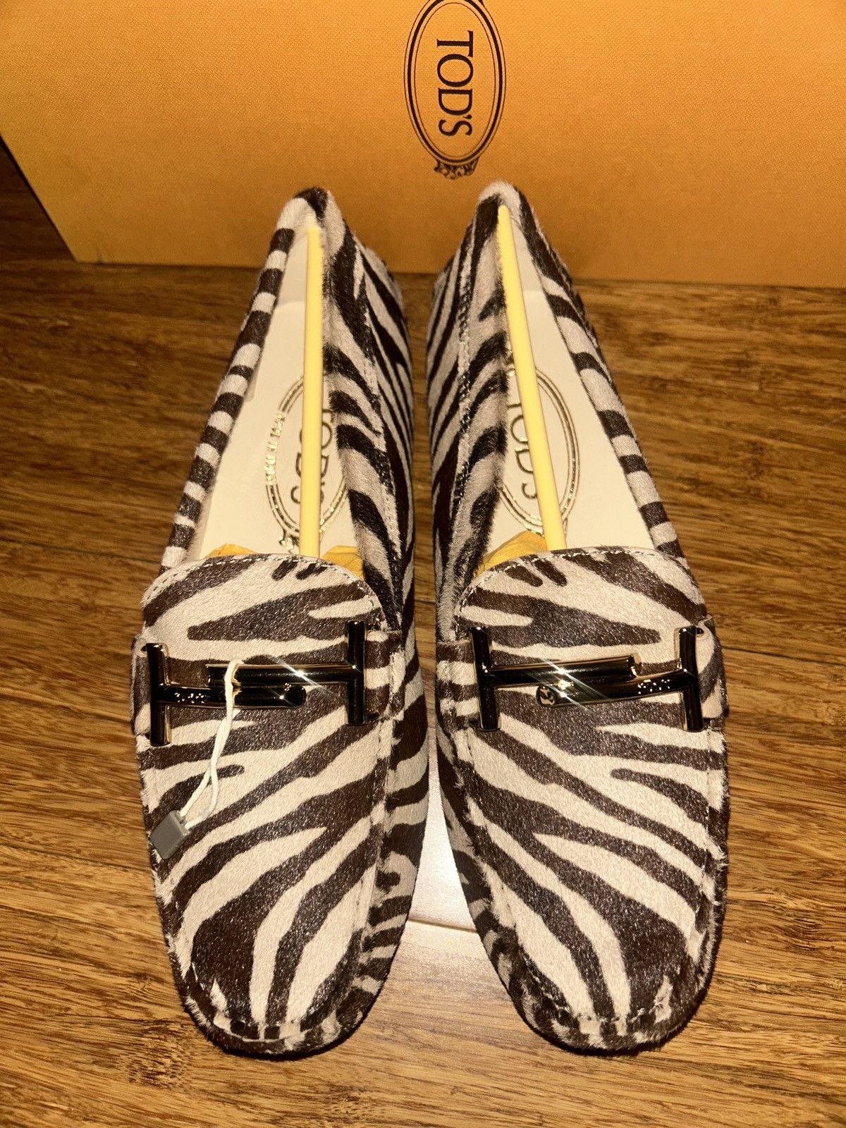 Tod's TOD'S Double T zebra-print calf-hair loafers Animal Print Size US 5 / IT 35 - 9 Thumbnail
