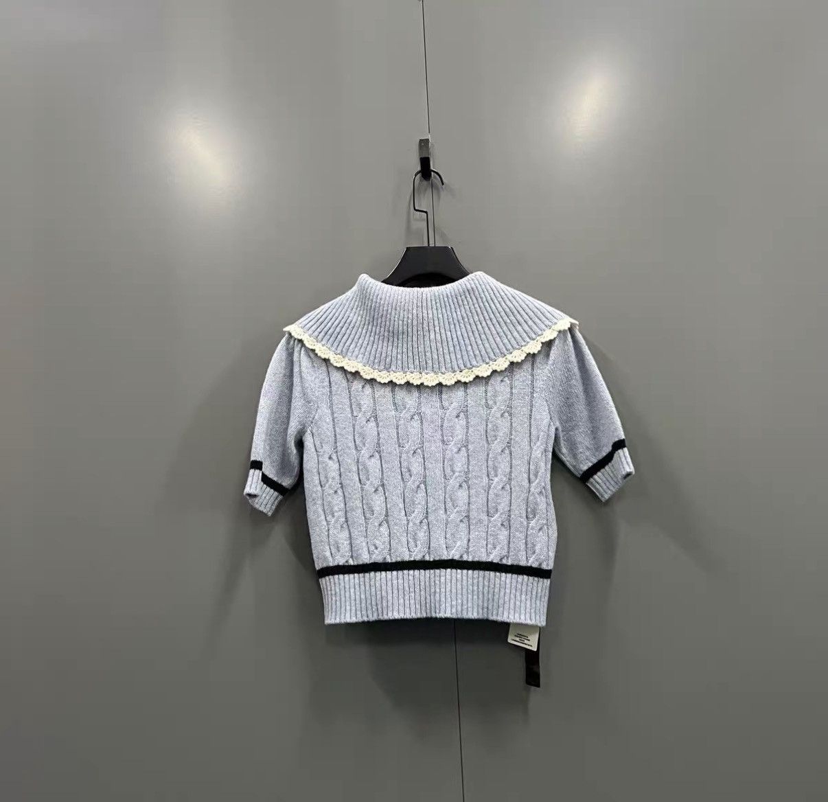 Miu Miu Miu Miu Blue Knit Short Sleeve J41 Size XS / US 0-2 / IT 36-38 - 2 Thumbnail