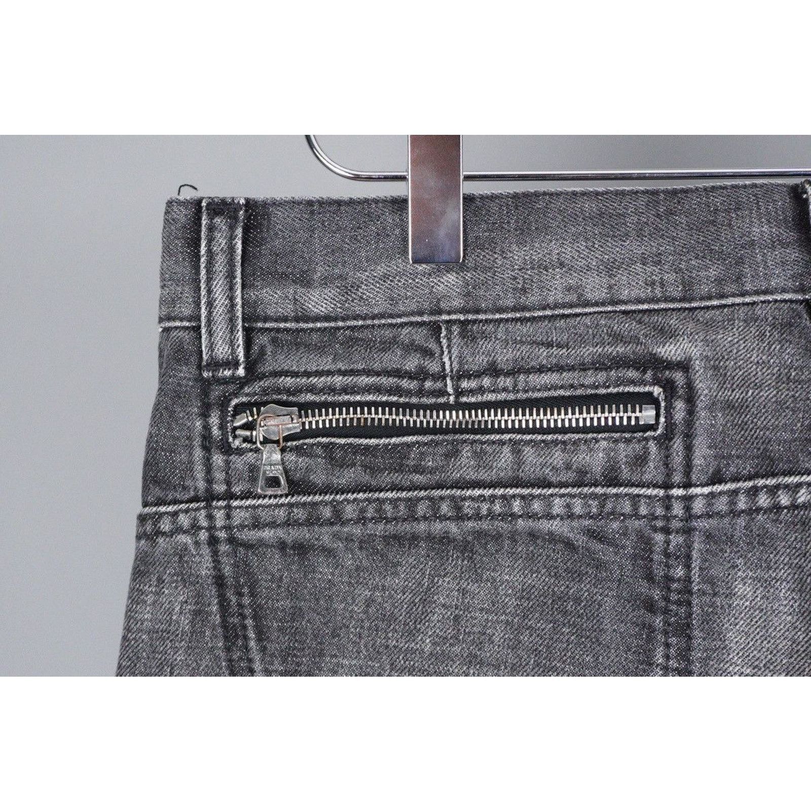 Prada Prada 2009 vintage washed grey riri zip logo jeans pants Size US 33 - 6 Thumbnail