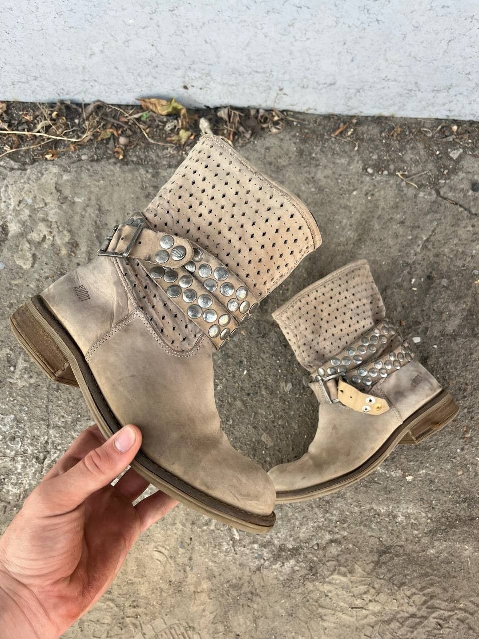 If Six Was Nine Vintage As 98 Guidi style Faded Biker High Boots Size US 6 / EU 39 - 3 Thumbnail