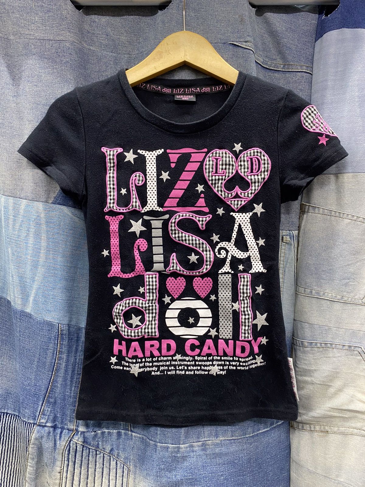 LIZ LISA Tシャツ LIZ LISA Doll Union Jack T-shirt Gold Black Gal GYARU Grunge
