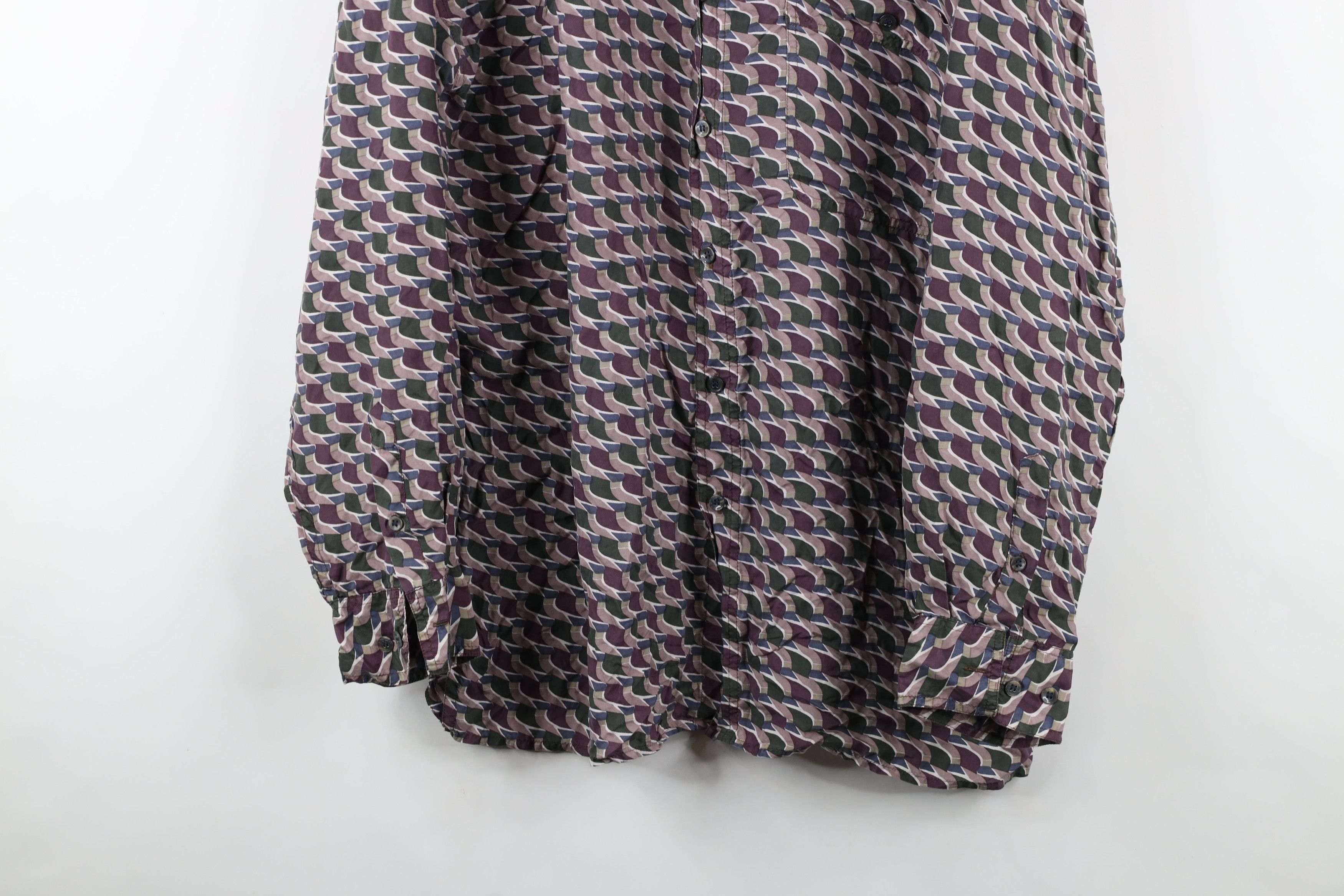 Vintage Vintage 90s Streetwear Silk Geometric Collared Button Shirt Size US L / EU 52-54 / 3 - 3 Thumbnail
