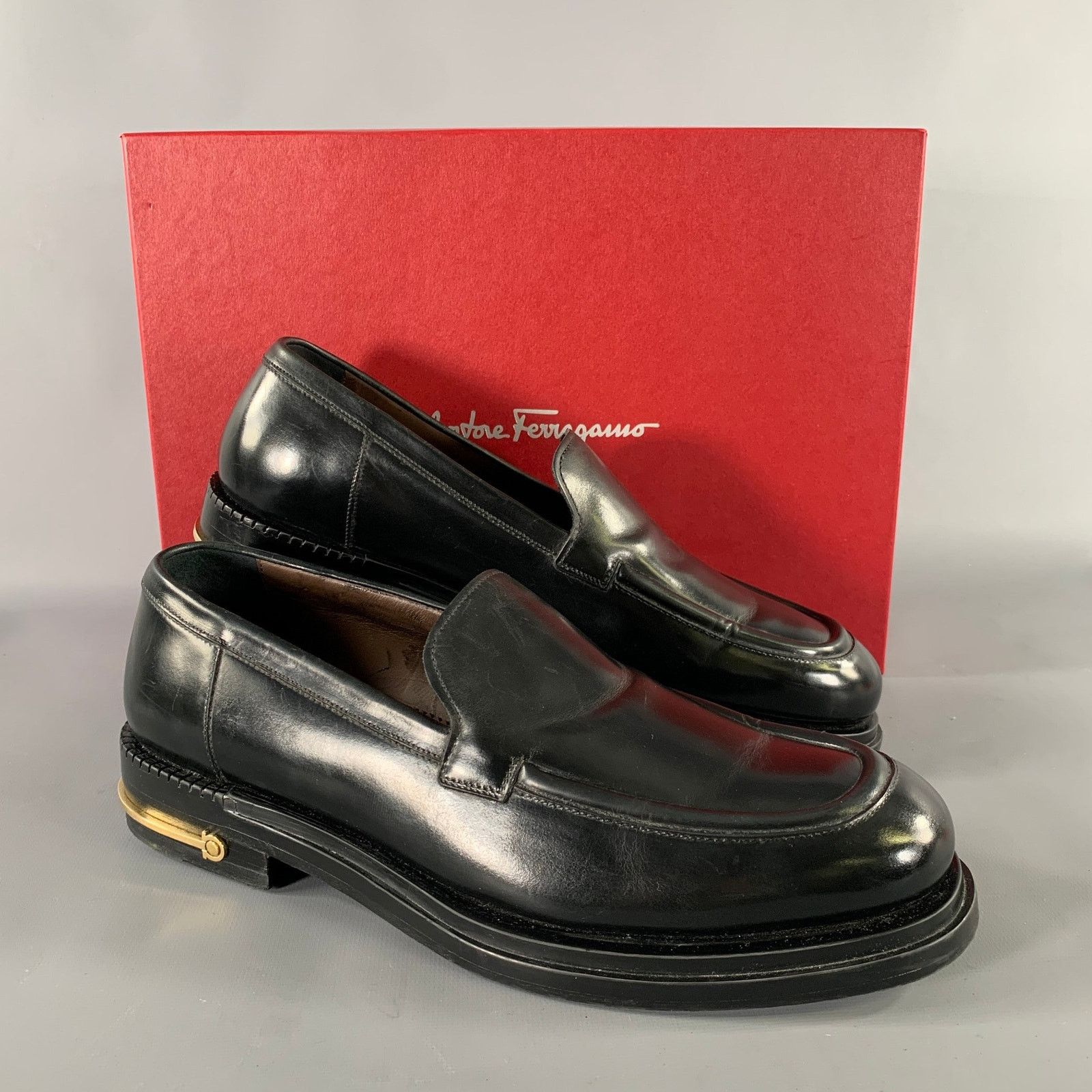 Salvatore Ferragamo SALVATORE FERRAGAMO Size 8 Black Leather Yacht Loafers Size US 8 / EU 41 - 9 Thumbnail