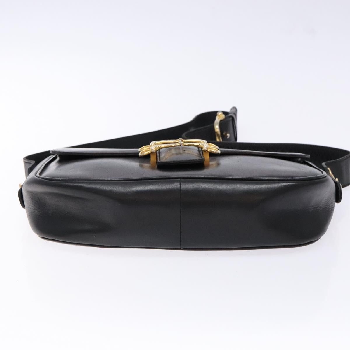 Celine CELINE Shoulder Bag Leather Black Gold Size ONE SIZE - 9 Thumbnail