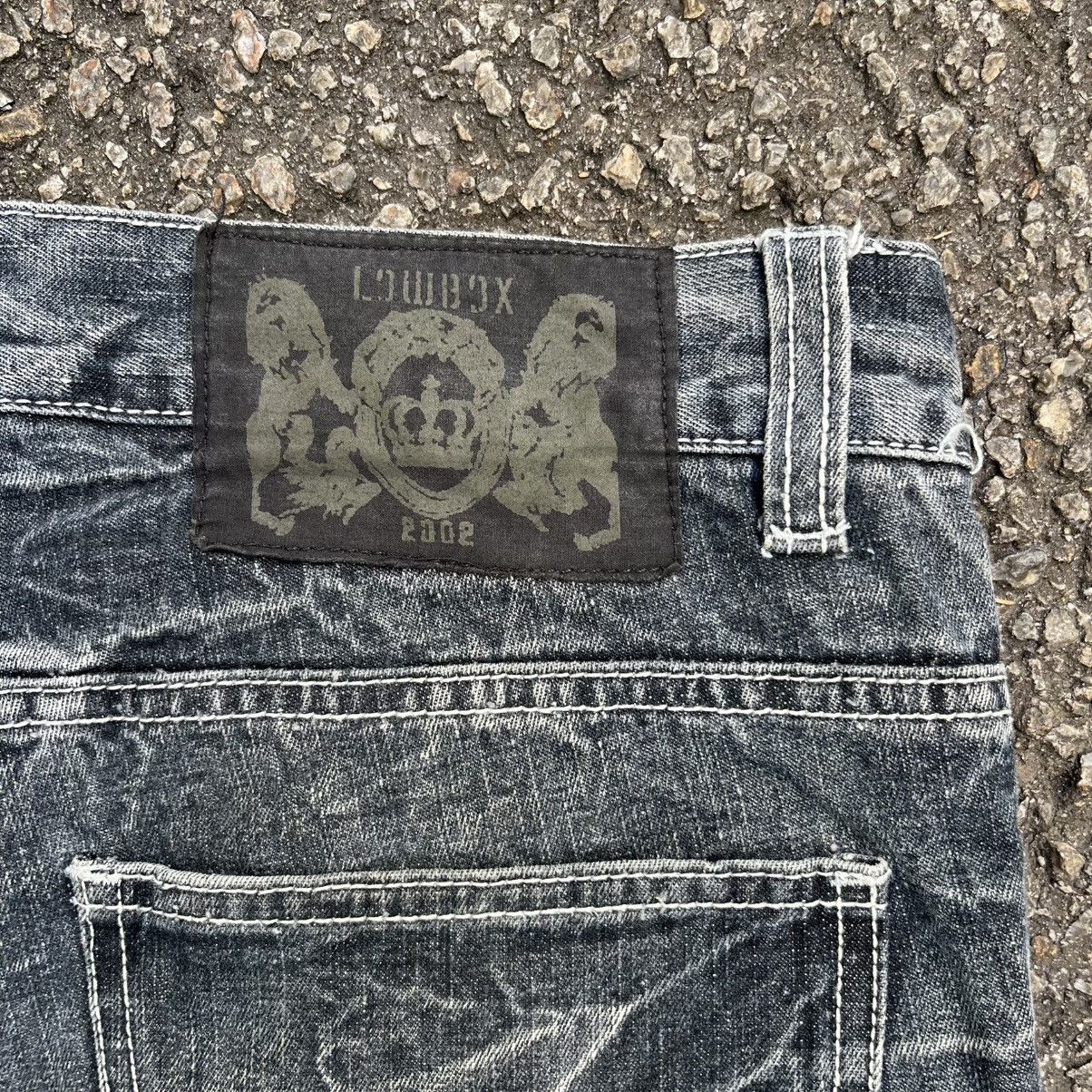 Japanese Brand Low Box Distressed Boro Acid Wash Slim Straight Jeans Punk Size US 32 / EU 48 - 13 Thumbnail