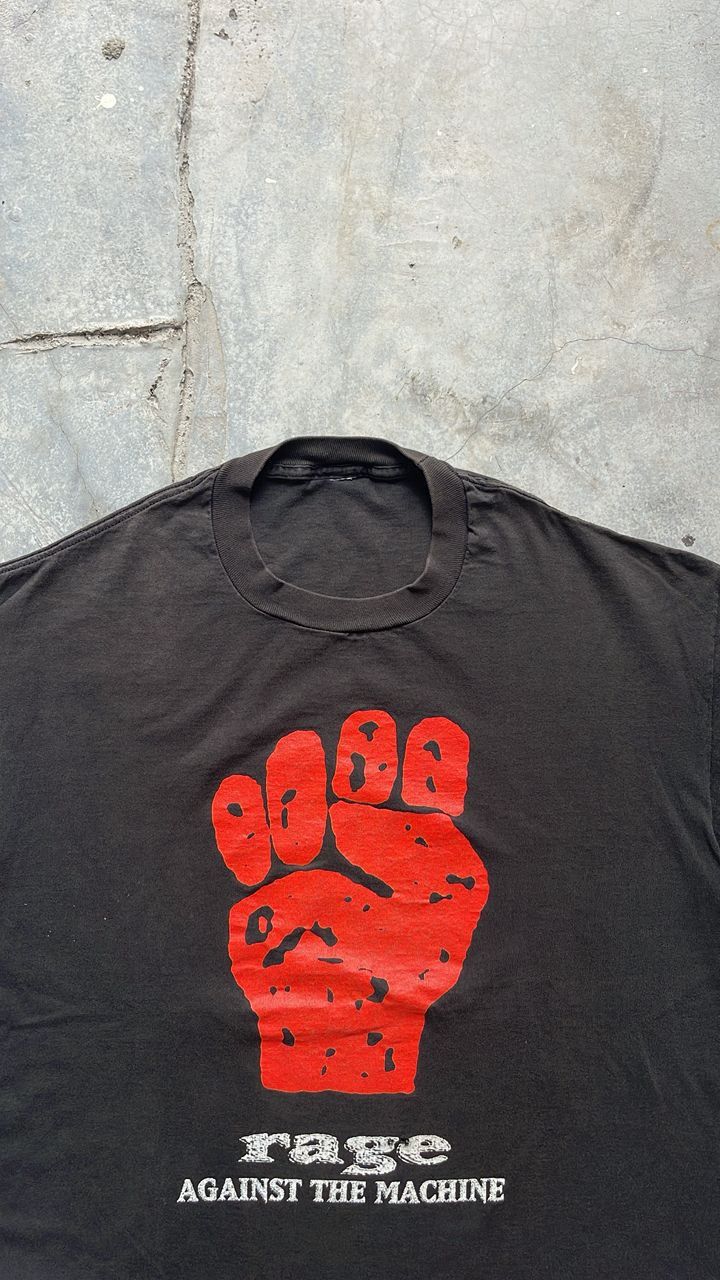 Vintage Vintage 1990 Rage Againts The Machine Fist Of Steel Size US XL / EU 56 / 4 - 2 Thumbnail