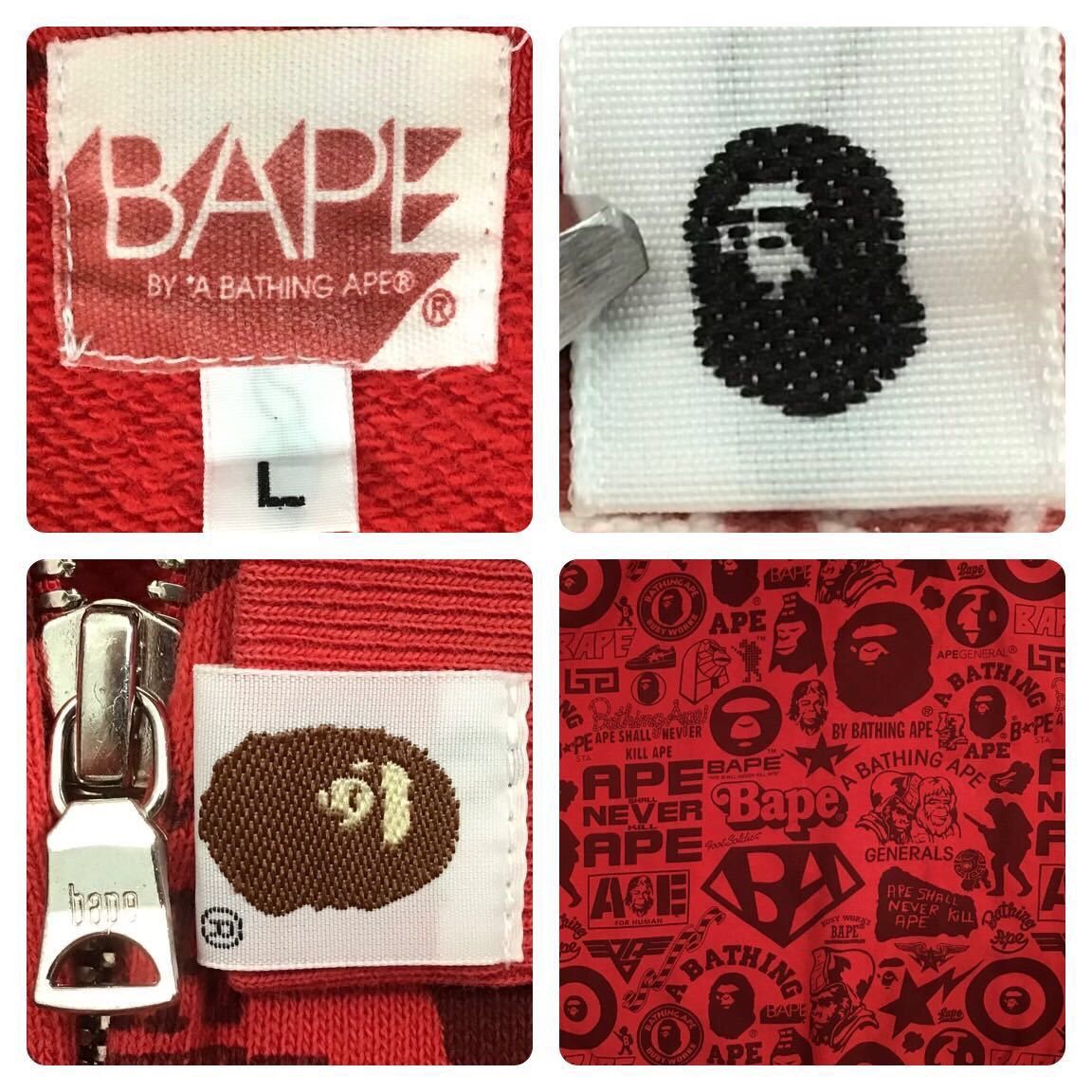 Bape BAPE MIX logo full zip hoodie red a bathing ape NIGO Size US L / EU 52-54 / 3 - 6 Thumbnail