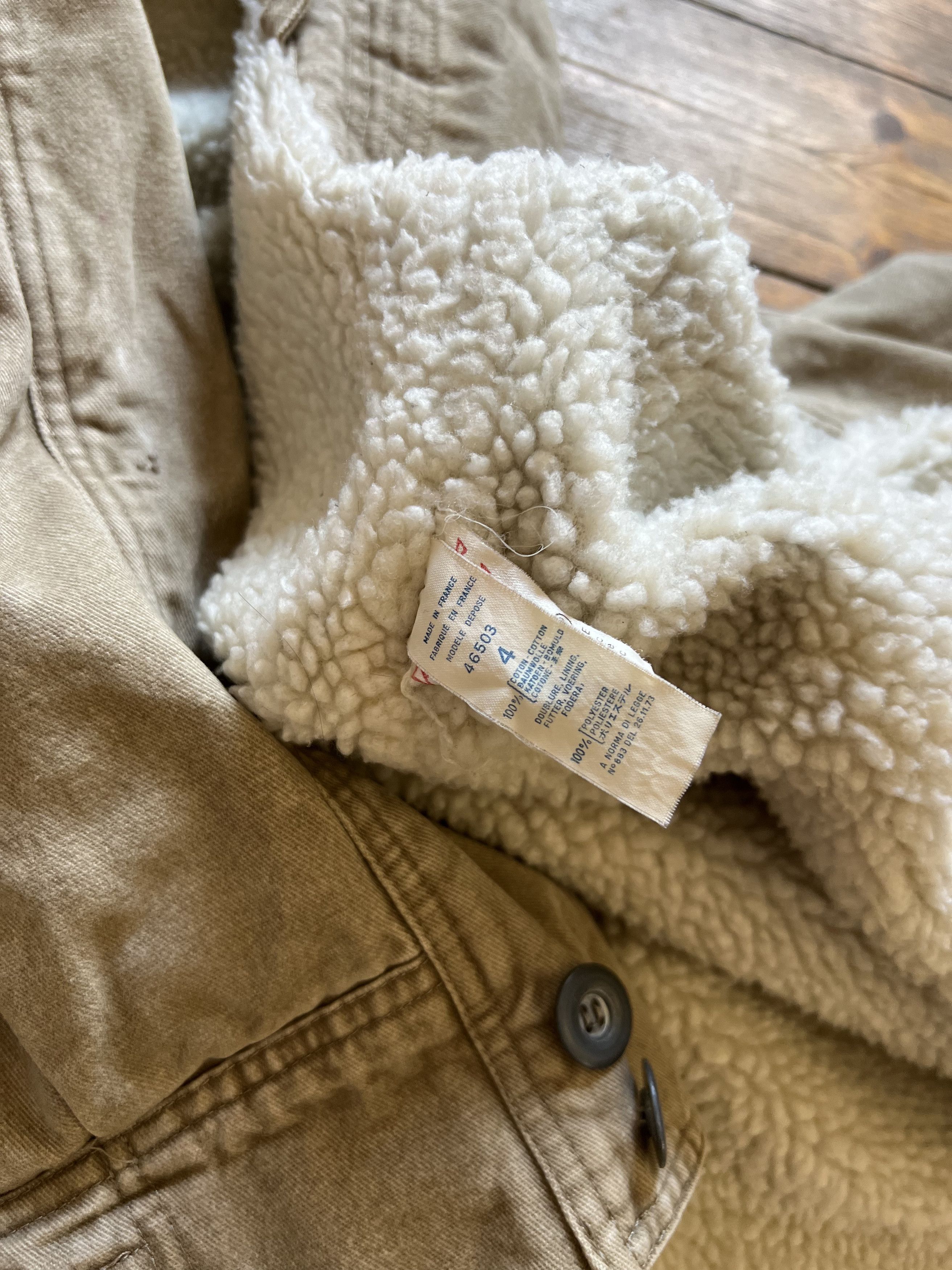 Other Vintage Heavy Denim Fly Metal Faded Fur France Bomber 1970s Size US XL / EU 56 / 4 - 5 Thumbnail