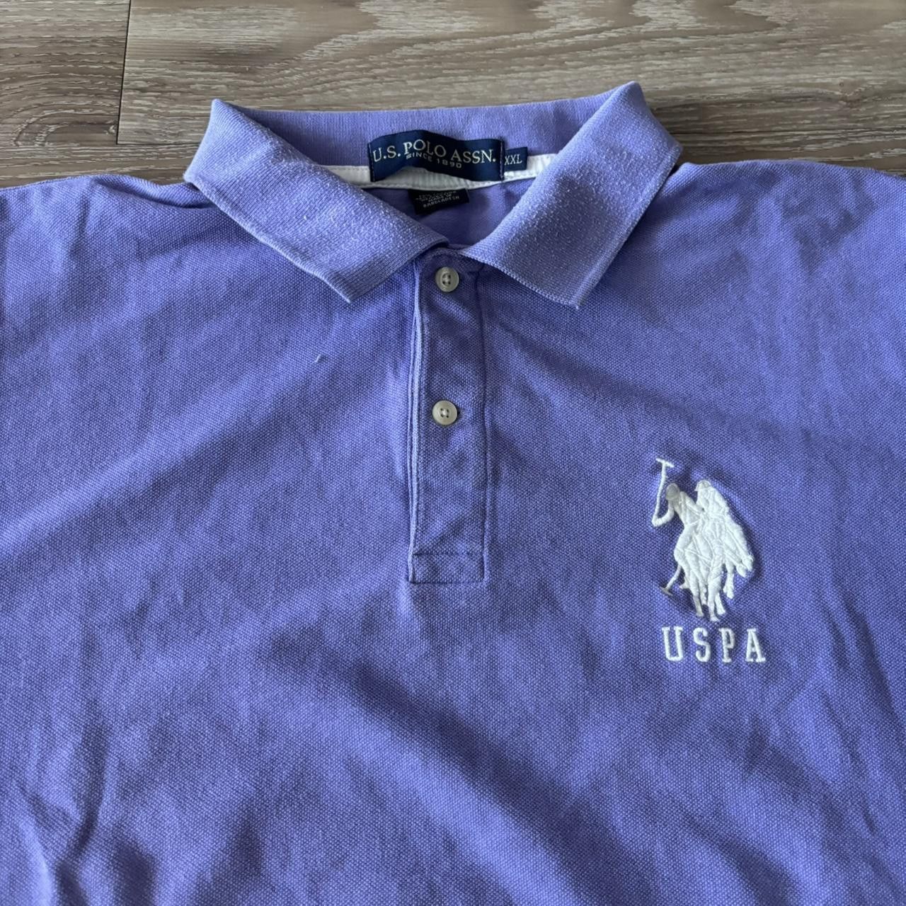 U.S. Polo Assn. Crazy Vintage Y2K/2000s Light Purple U.S. Polo Assn. Chief Keef Style Polo Shirt! Size 2XL Size US XXL / EU 58 / 5 - 2 Thumbnail