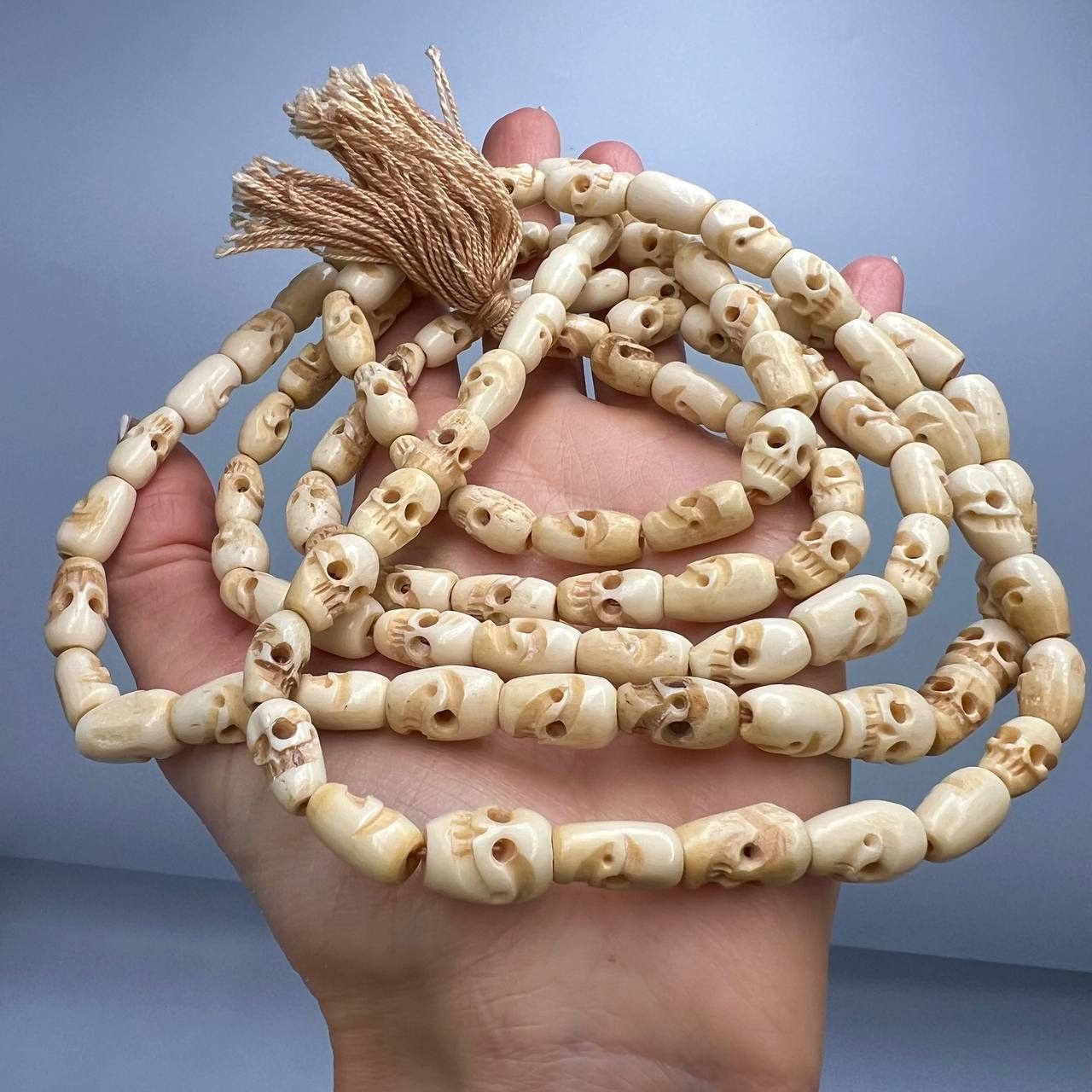 Vintage 106 Prayer Bead Buddhism Bone Skull Meditation