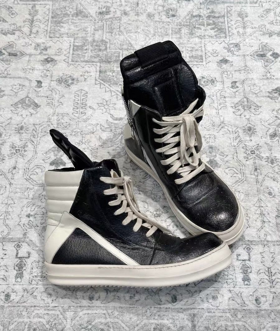 Rick Owens Rick Owens Geobasket classic cracked silver leather Size US 8 / EU 41 - 4 Thumbnail