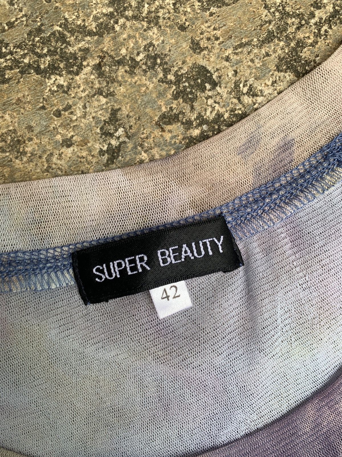 Japanese Brand × Vintage y2k Super Beauty Japan Floral Paint Art Beady Mesh Top Size L / US 10 / IT 46 - 7 Thumbnail