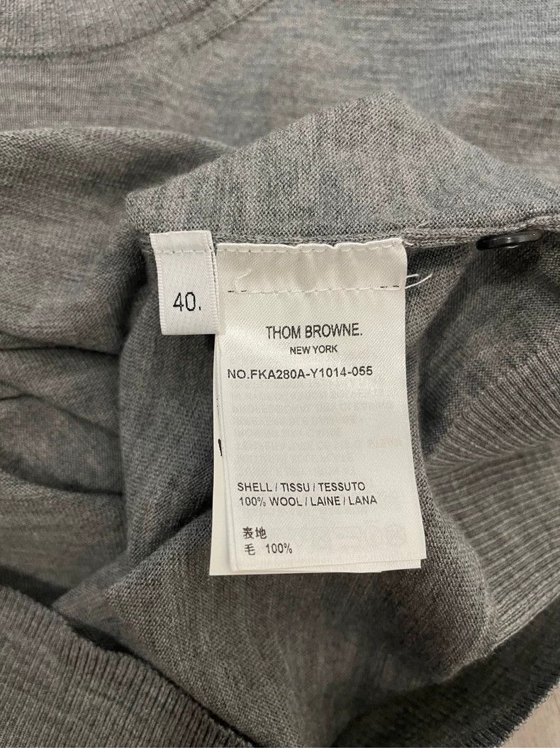 Thom Browne Thom browne Gray four-striped wool round-neck sweater 2504- Size US XXS / EU 40 - 6 Thumbnail