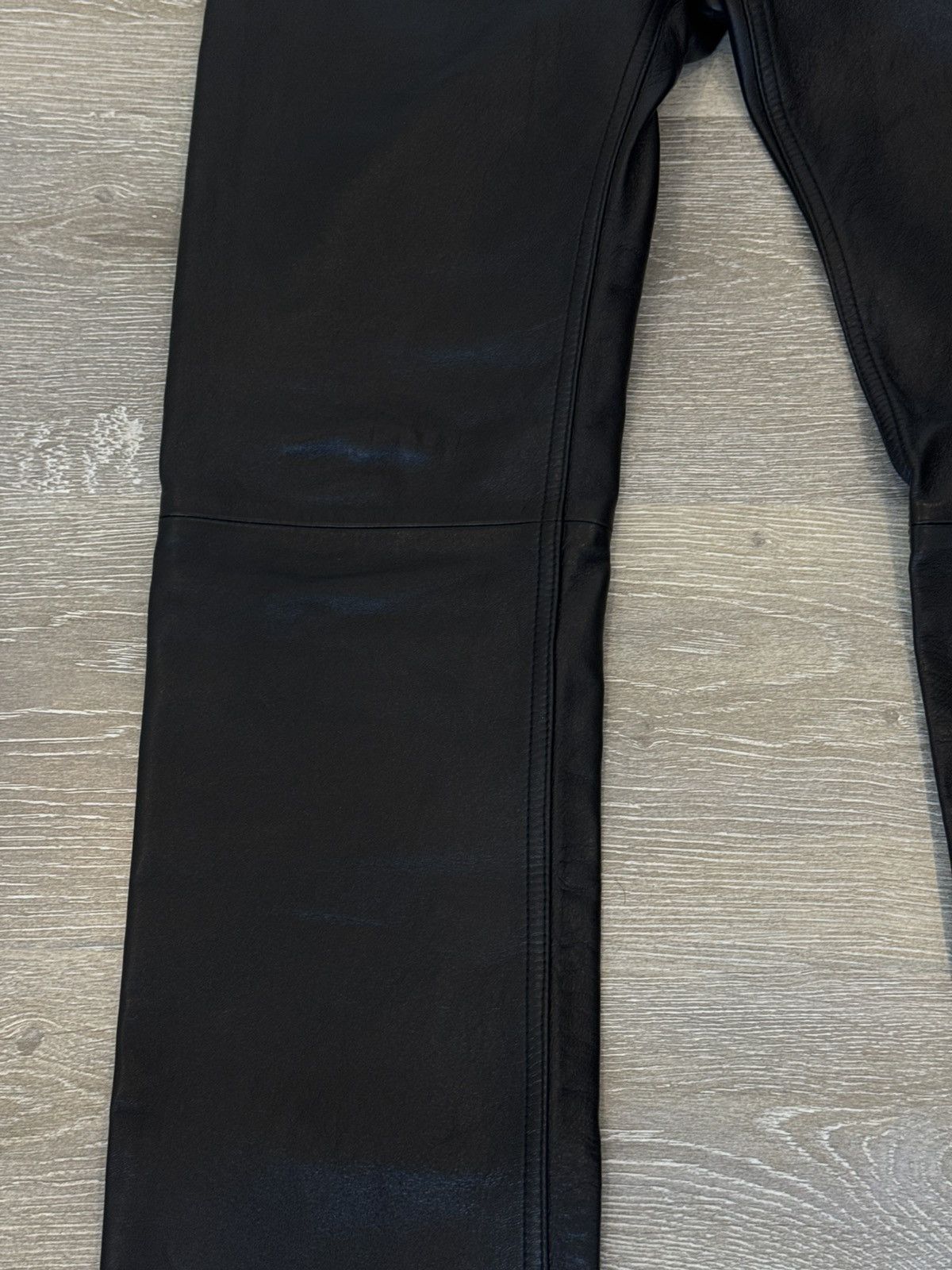 Celine Celine Black Lamb Leather Lou Straight Leg Pants Size US 29 - 6 Thumbnail