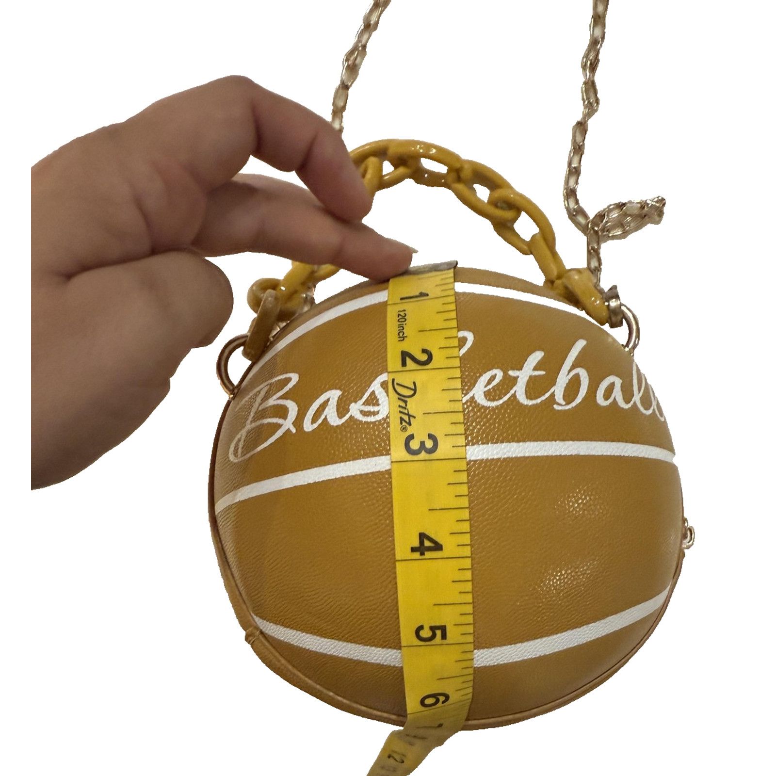 Shein SHEIN Basketball Bag Womens Round Purse Chain Strap Handbag Size ONE SIZE - 4 Thumbnail