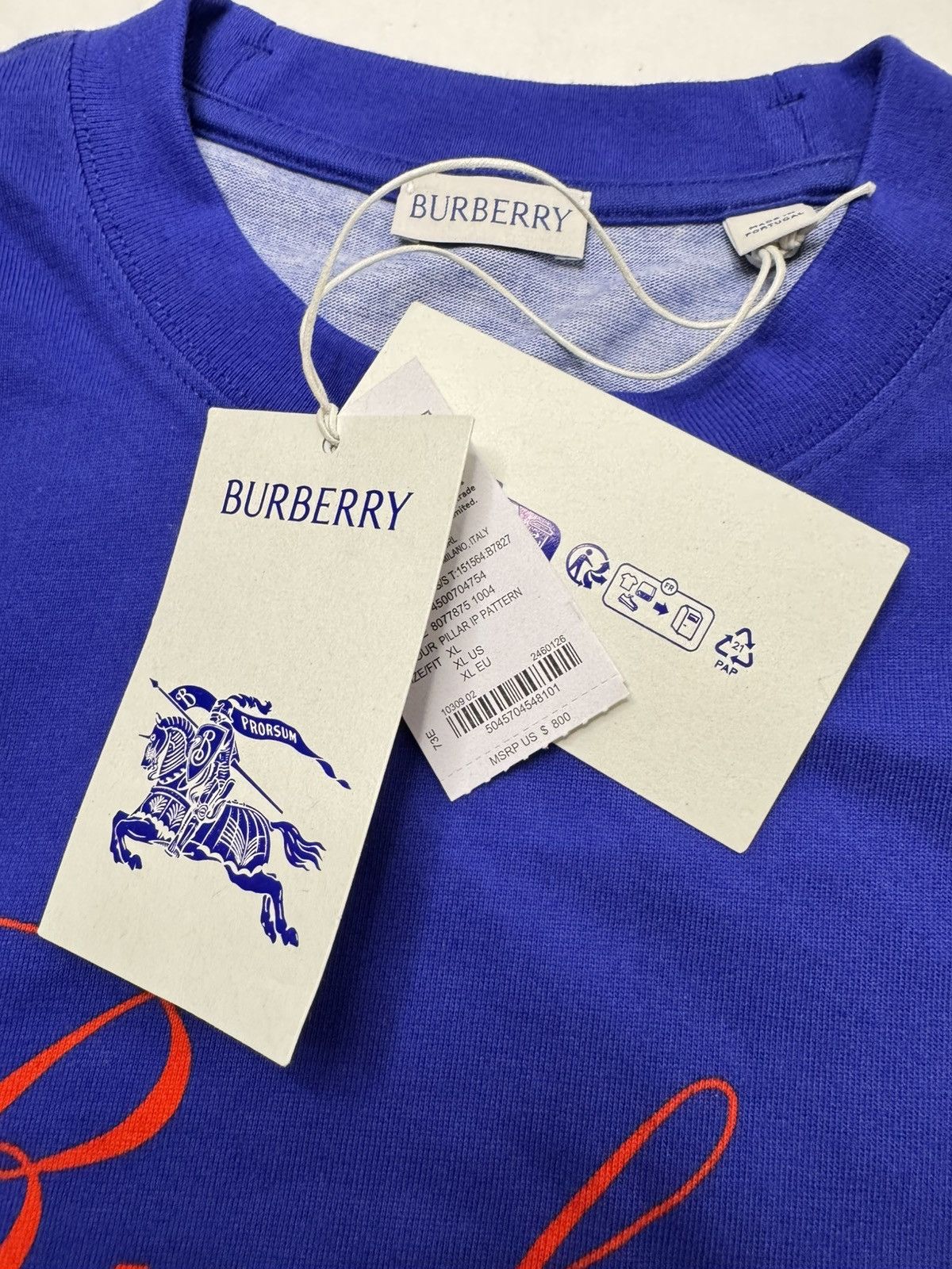 Burberry Burberry Logo Mens Swan Print Tee Size XL NWT Size US XL / EU 56 / 4 - 5 Thumbnail