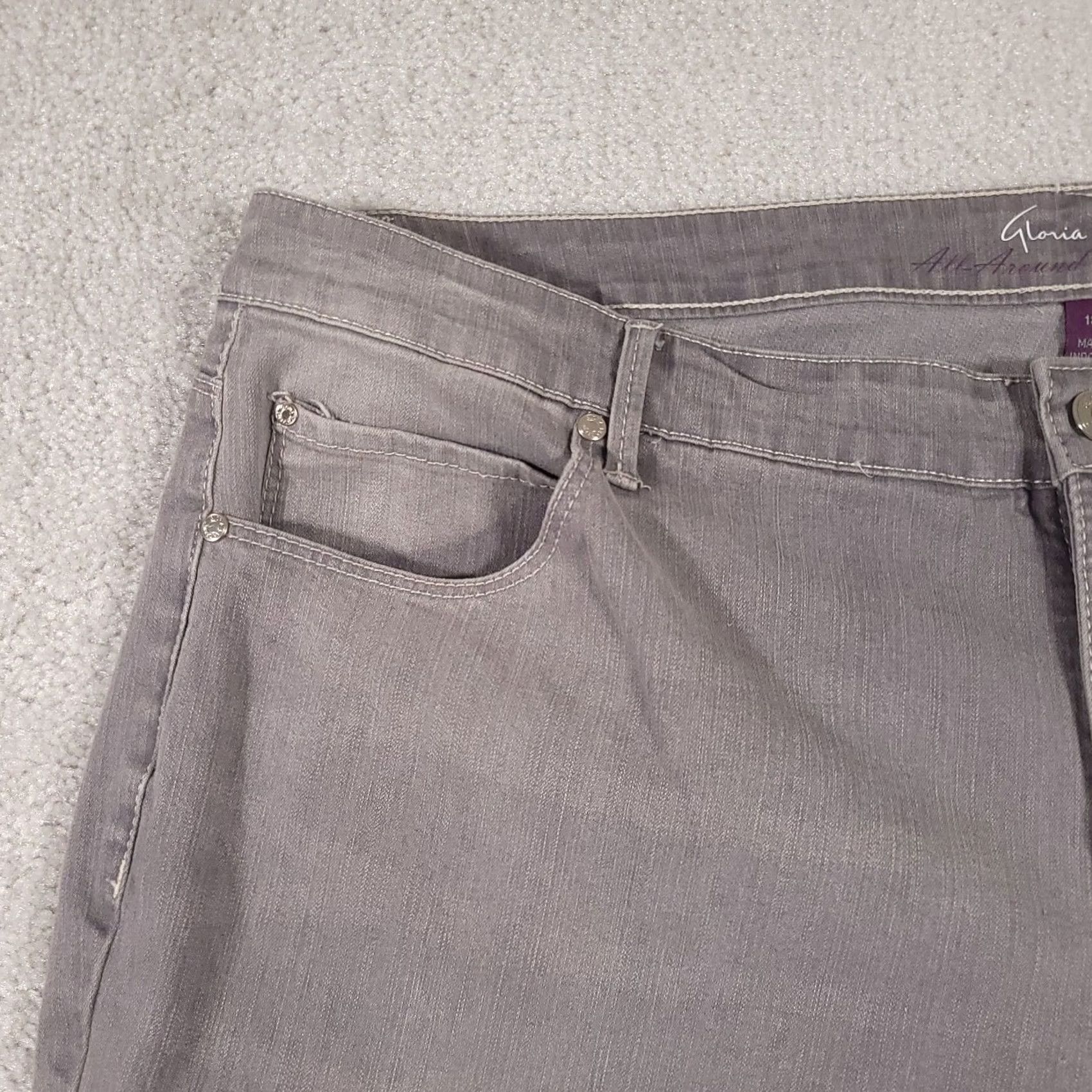 Gloria Vanderbilt Gloria Vanderbilt All Around Slimming Effect Crop Jeans Women's 18W Gray Stretch Denim Cropped 27 In Inseam Womens Size 40" / US 18 - 4 Thumbnail
