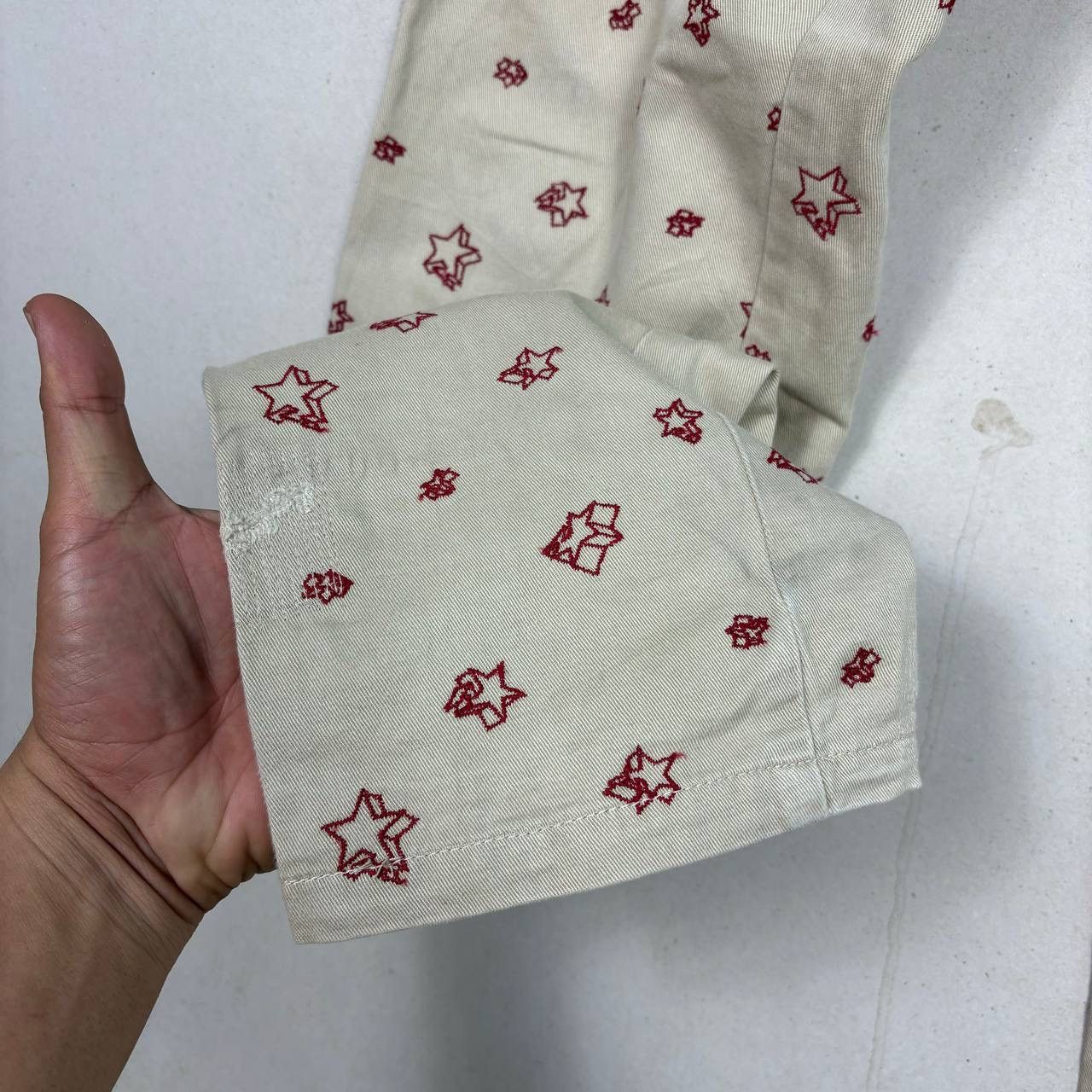 Bape Vintage BAPE Star Print Chinos Beige Red Bape Sta Pants XS Size 31" - 11 Thumbnail