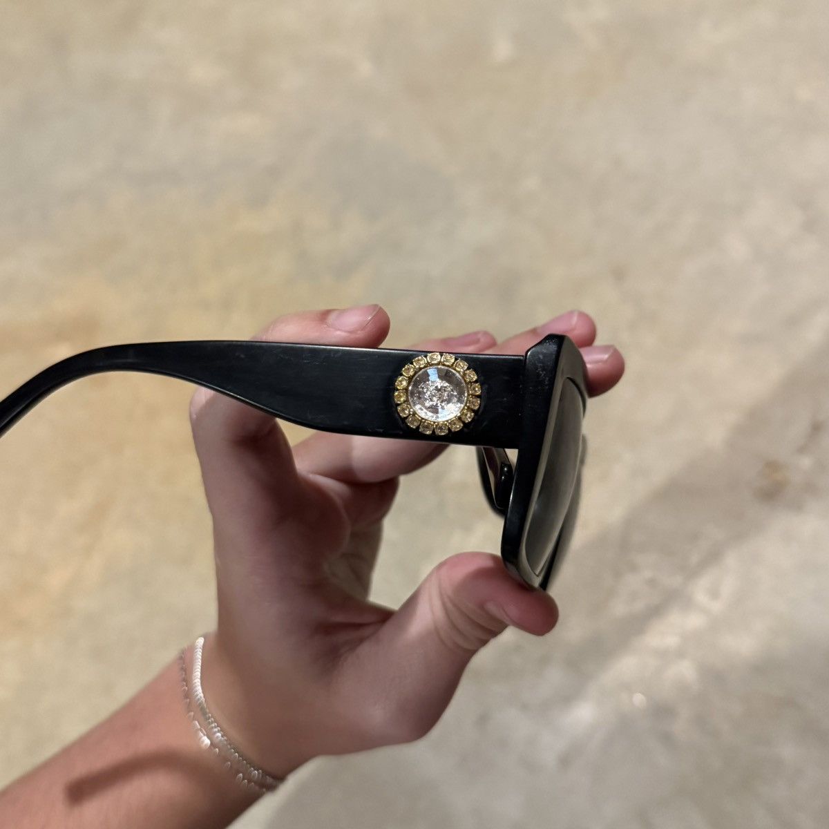Versace Versace Medusa Crystal Embellish Square Frame Sunglasses Size ONE SIZE - 6 Thumbnail