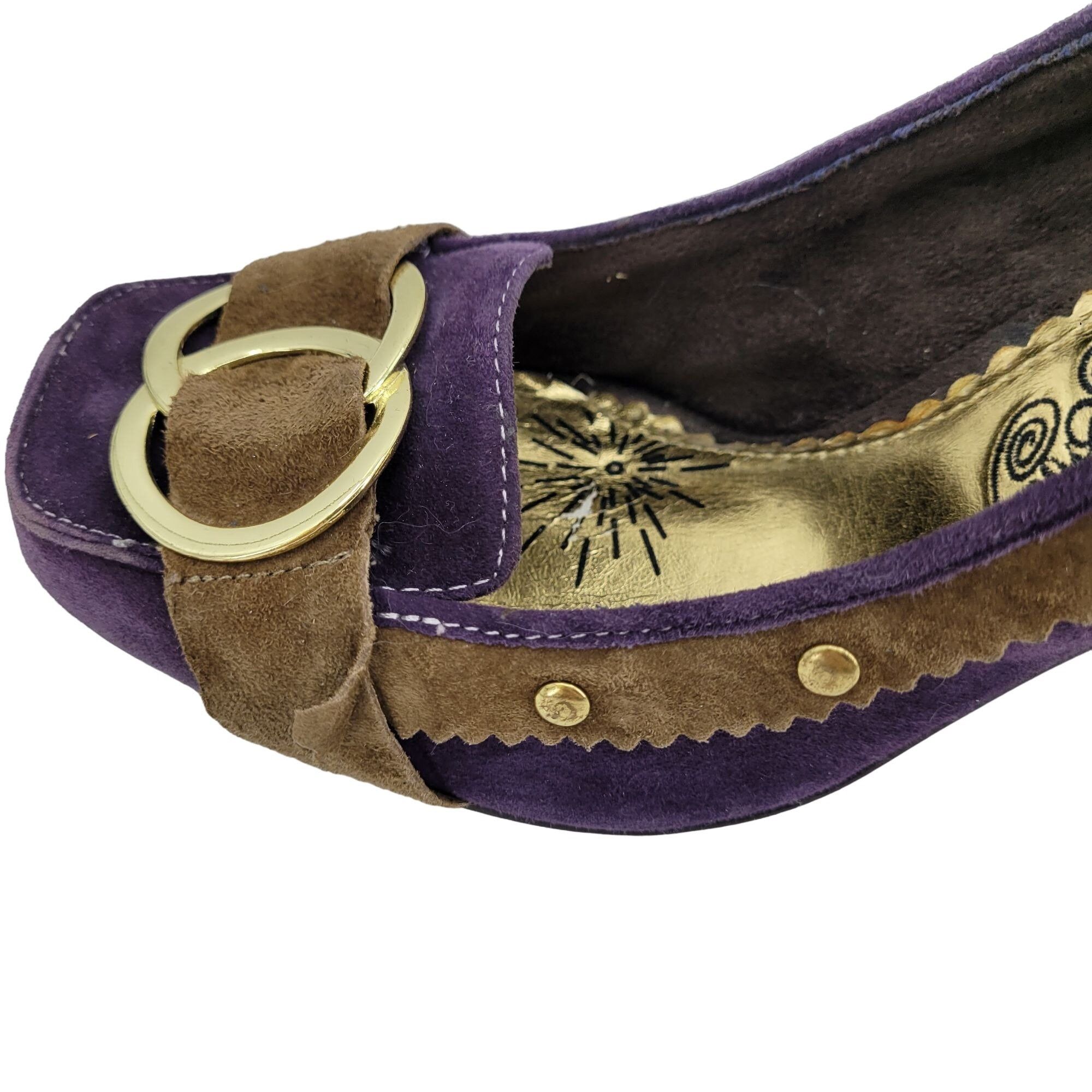 Other Naughty Monkey Heels Pumps Leather Purple Pirate Witchcore G Size US 8.5 / IT 38.5 - 10 Thumbnail
