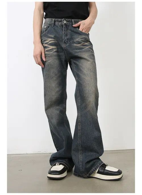 VIBE American high street retro distressed loose flared jeans Size US 32 / EU 48 - 4 Thumbnail