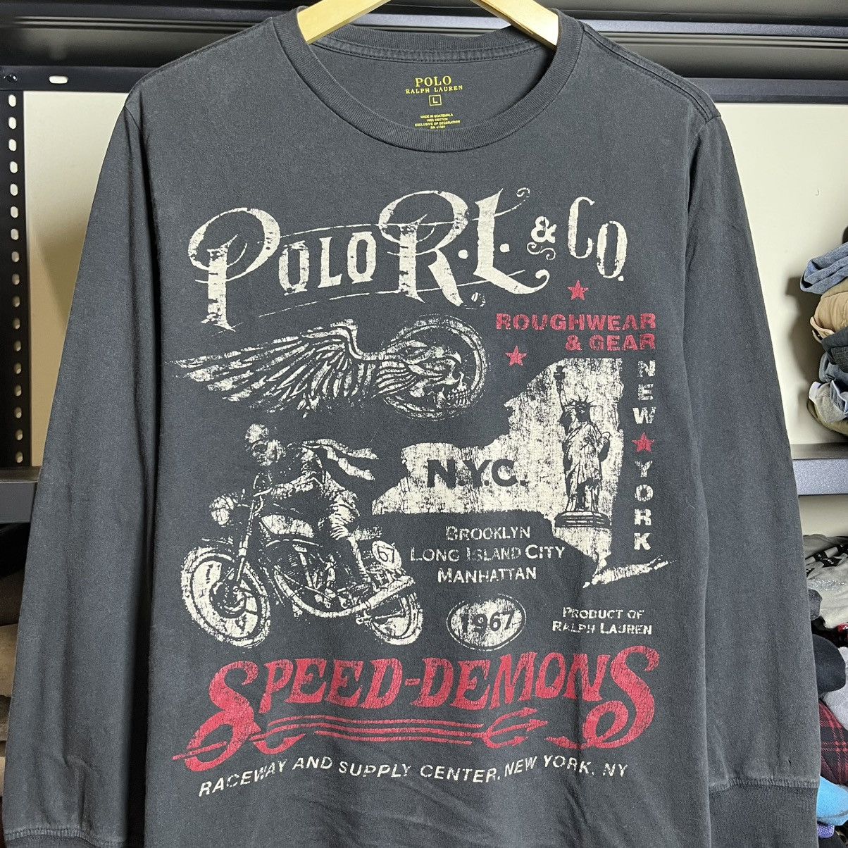Vintage Polo Ralph Lauren Speed Demons LS Tee – Rare Graphic Size US L / EU 52-54 / 3 - 2 Thumbnail
