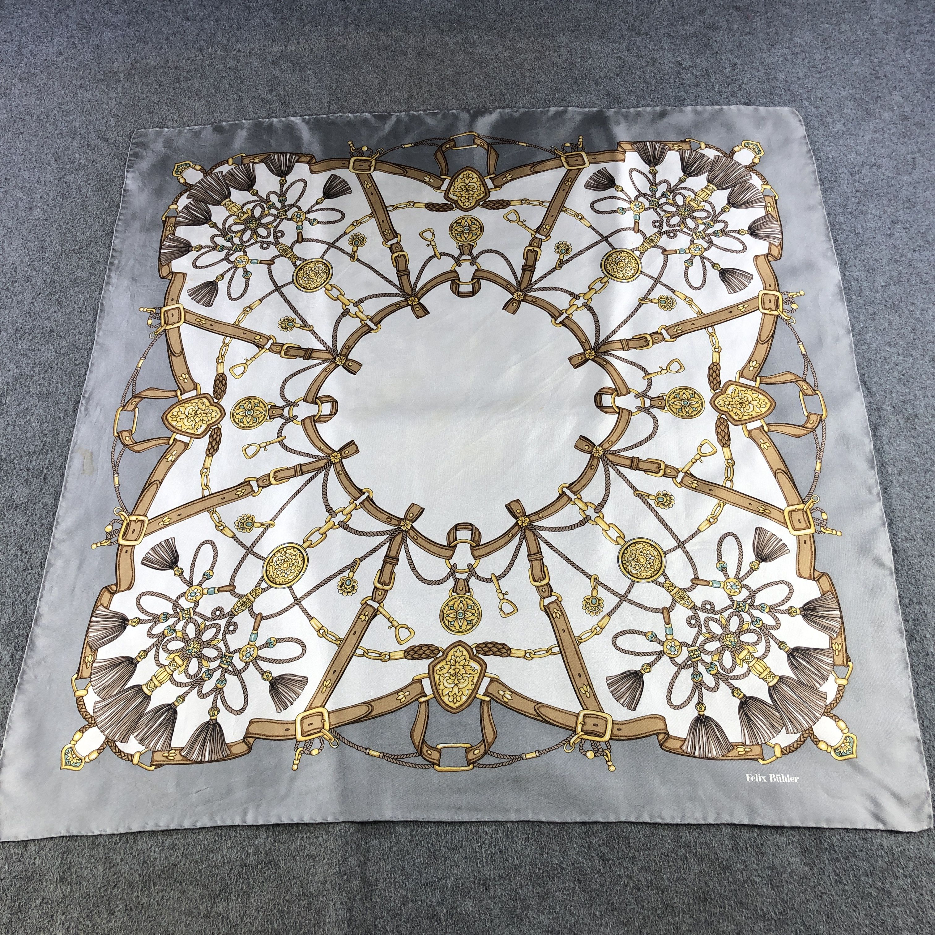 Japanese Brand Felix Buhler Luxury Hand Rolled Silk Scarf M1110 Size ONE SIZE - 2 Thumbnail