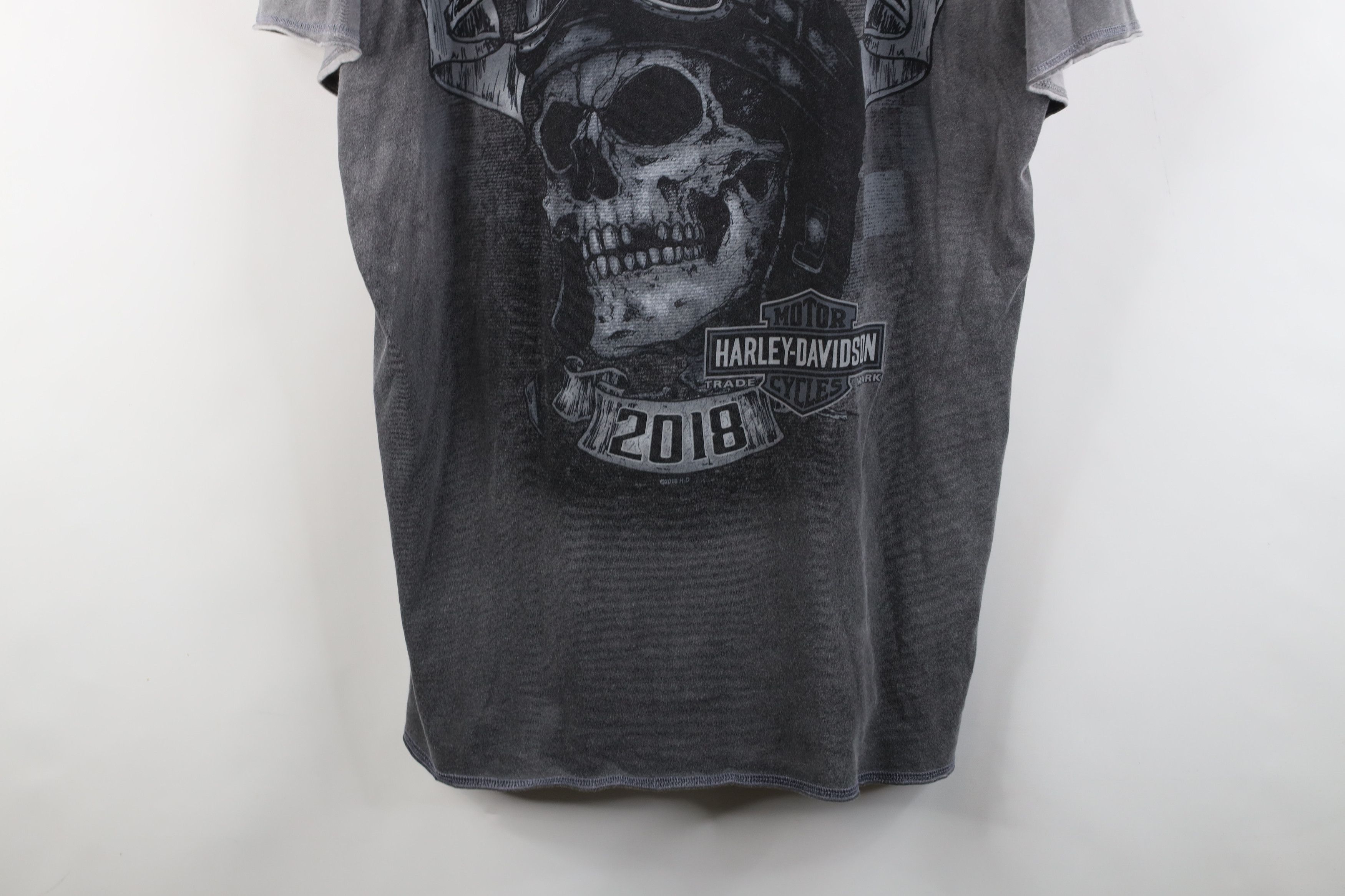 Harley Davidson × Vintage Y2K Harley Davidson Skeleton All Over Print T-Shirt Gray Size US XXL / EU 58 / 5 - 3 Thumbnail