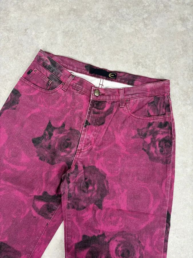 Just Cavalli 2000s Roberto Cavalli Purple Blossum Floral Pants Size US 32 / EU 48 - 5 Thumbnail