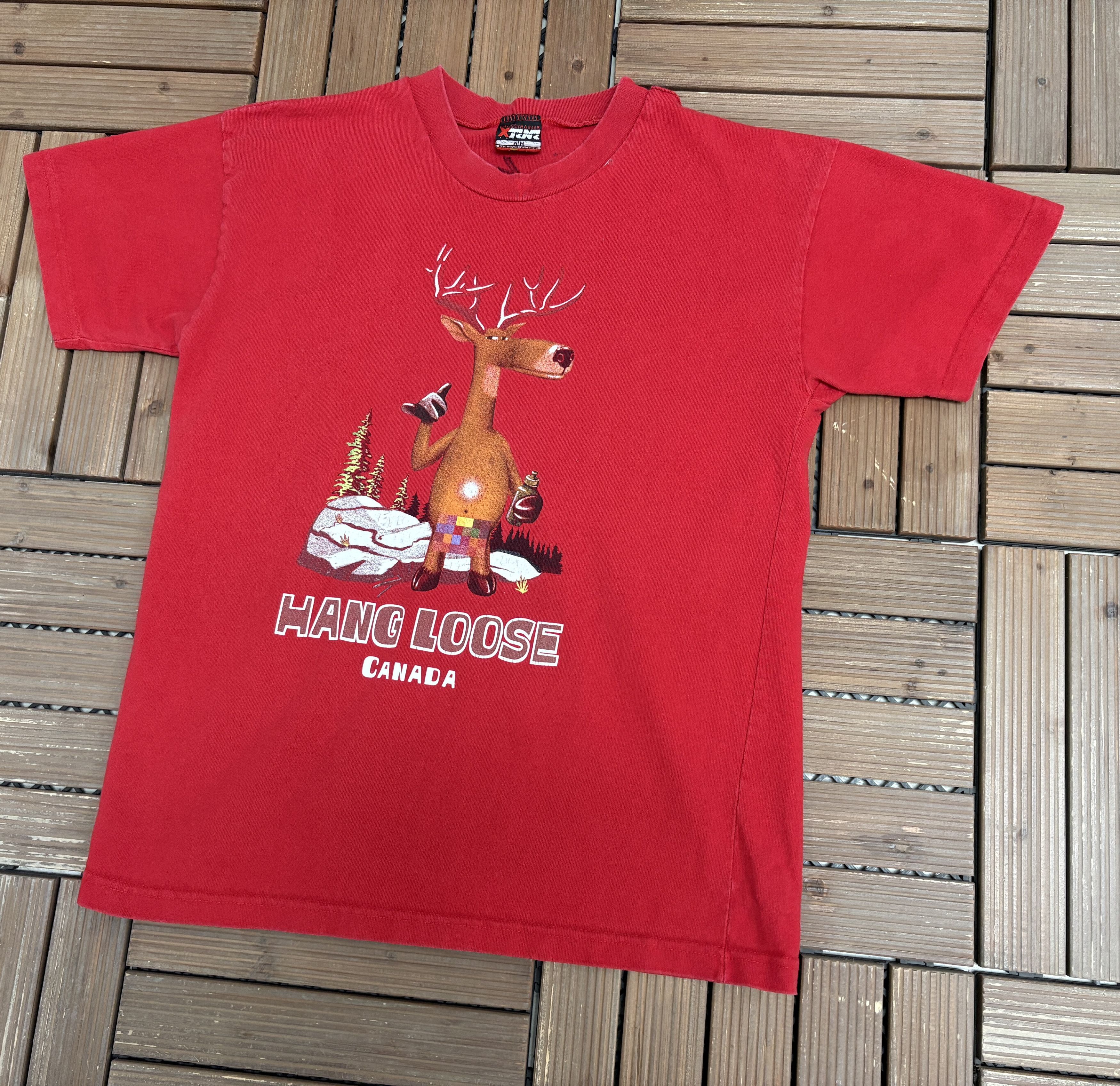 Vintage Hang Loose Canada Vintage Red T-Shirt Tee Size US M / EU 48-50 / 2 - 3 Thumbnail