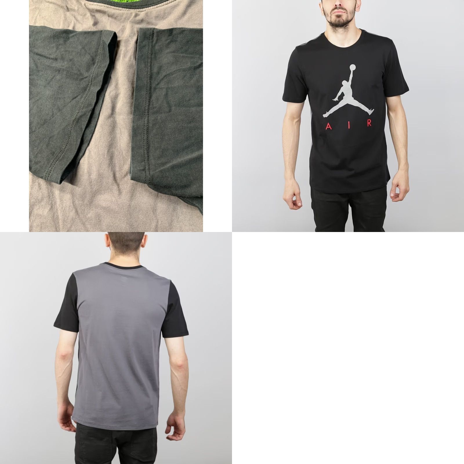 Nike NIKE AIR JORDAN JUMPMAN 2017 ORIGINAL MEN T-SHIRT SHIRT JERSEY CREW NECK SIZE M BLACK AND GRAY Printed Logo Basketball Mens Size US M / EU 48-50 / 2 - 9 Thumbnail