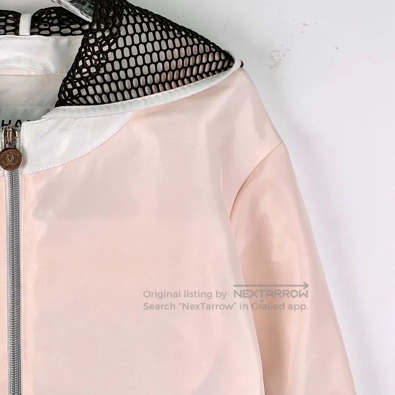 Chanel Chanel Light pink mesh stitching design hooded zipper long Size XS / US 0-2 / IT 36-38 - 3 Thumbnail