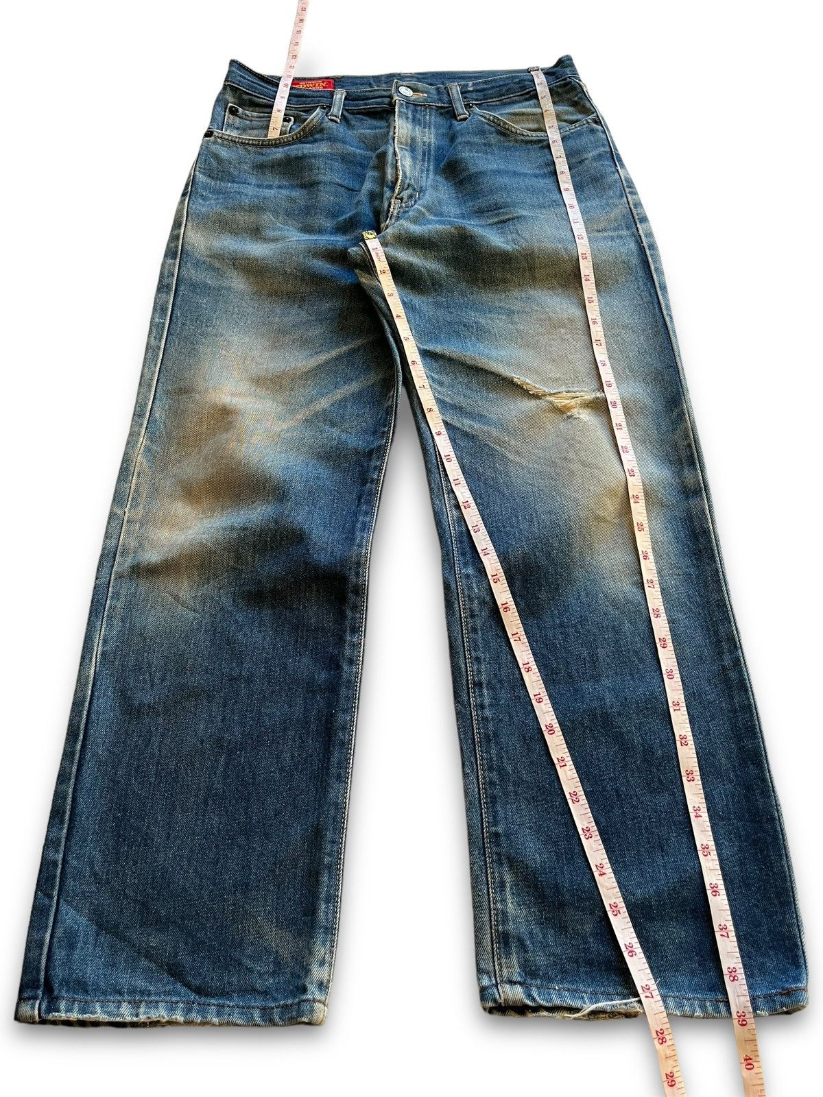 Edwin Vintage Edwin Japan Distressed Baggy Blue Denim Jeans 32x28 Size US 32 / EU 48 - 12 Thumbnail