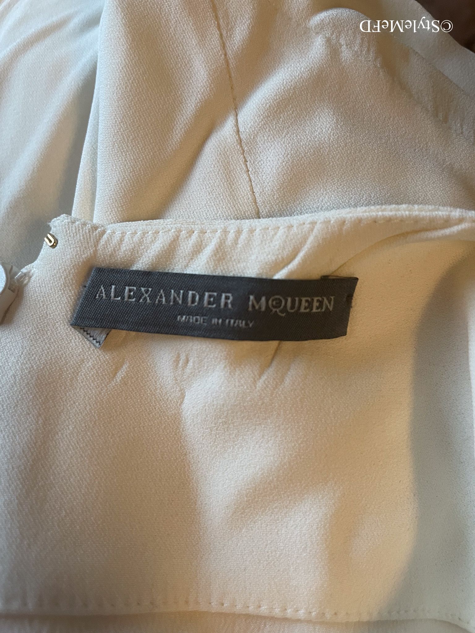 Alexander McQueen × Vintage Alexander McQueen Drop Waist White Blouse Size L / US 10 / IT 46 - 7 Thumbnail