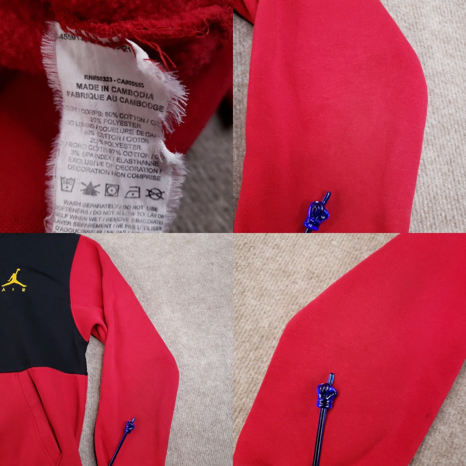 Jordan Brand Jordan Hoodie Mens Medium Red Black Pullover Sweatshirt Streetwear Casual ZZZ Size US M / EU 48-50 / 2 - 8 Thumbnail