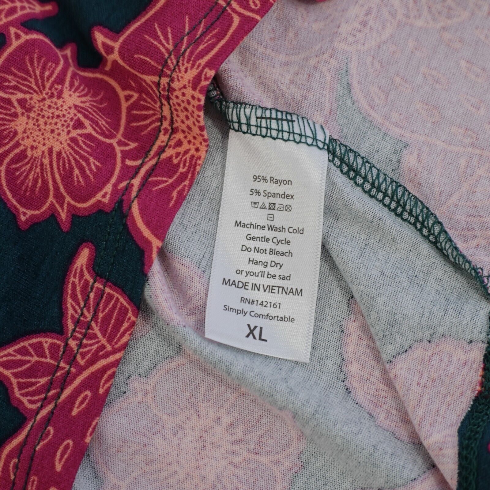 Designer NEW LuLaRoe Irma XL Pink Green Floral Tunic Boat Neck Top Sh Size XL / US 12-14 / IT 48-50 - 9 Thumbnail