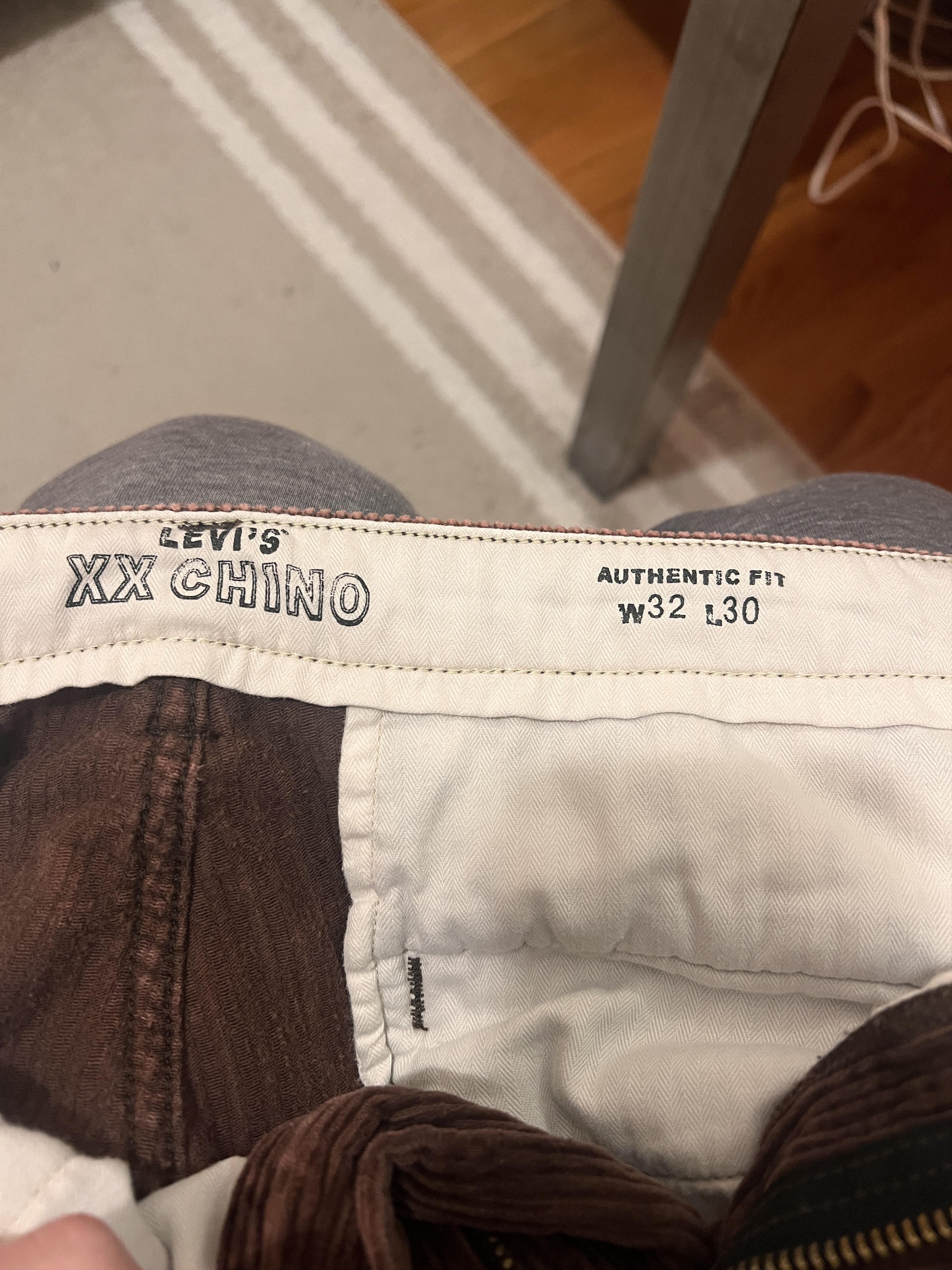 Levi's XX Chino Authentic Straight Fit Corduroy Size US 32 / EU 48 - 2 Thumbnail