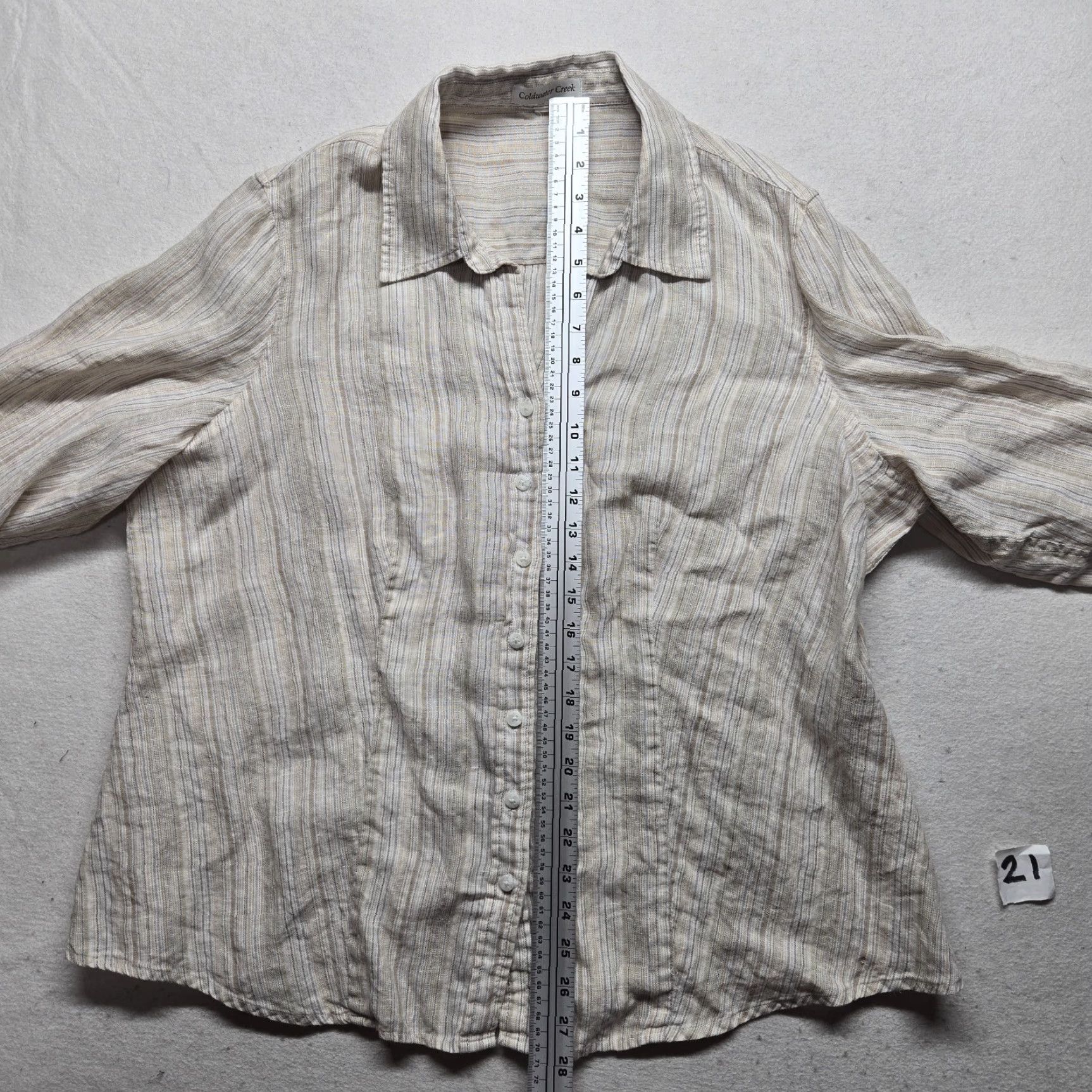 Coldwater Creek Coldwater Creek Shirt 1X Women Brown 3/4 Sleeve Button Up Blouse Casual Cotton Plus Size Size XL / US 12-14 / IT 48-50 - 5 Thumbnail