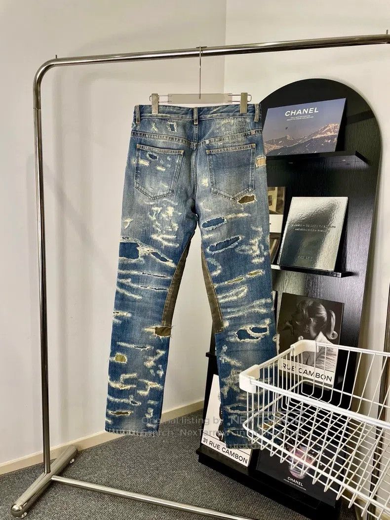 Givenchy Givenchy Blue Hole Zipper Casual Denim Pants Size US 30 / EU 46 - 2 Thumbnail