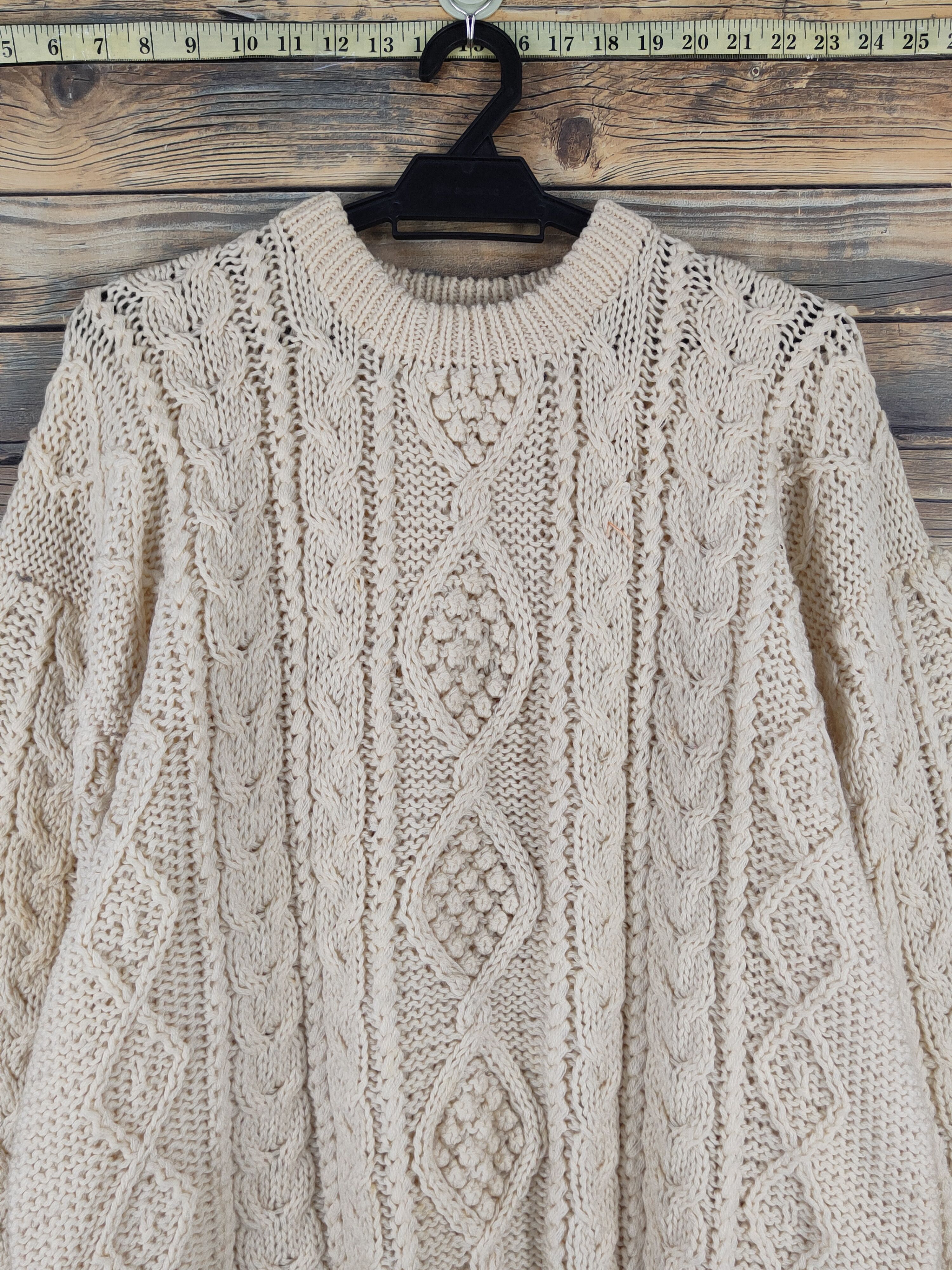 Vintage Gem Bony wool cable Knitwear Sweaters sweatshirt #W1558 Size US L / EU 52-54 / 3 - 2 Thumbnail