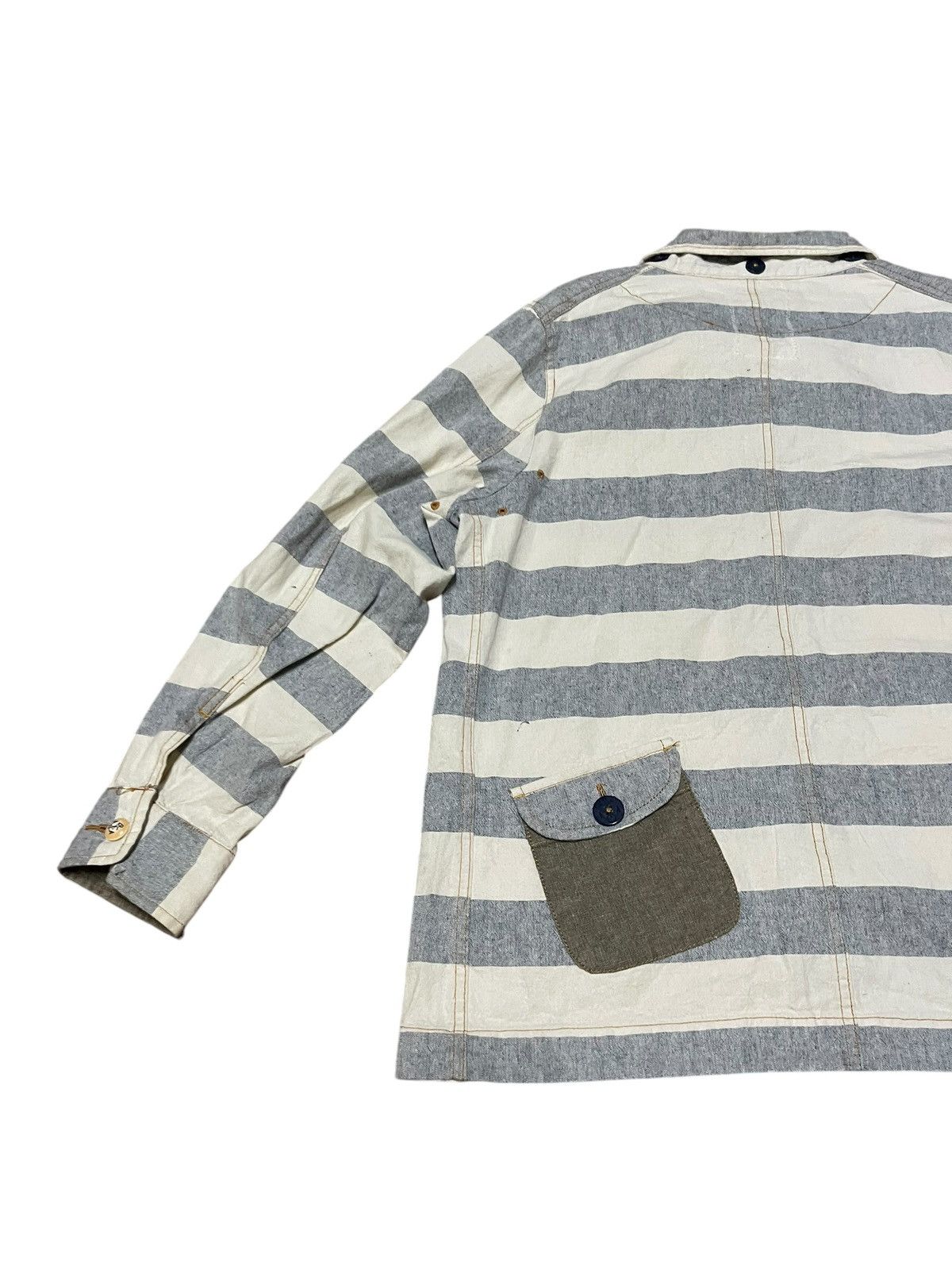 Japanese Brand Vetement Tour Eiffel Striped Workwear Jacket Parachute Size US M / EU 48-50 / 2 - 8 Thumbnail