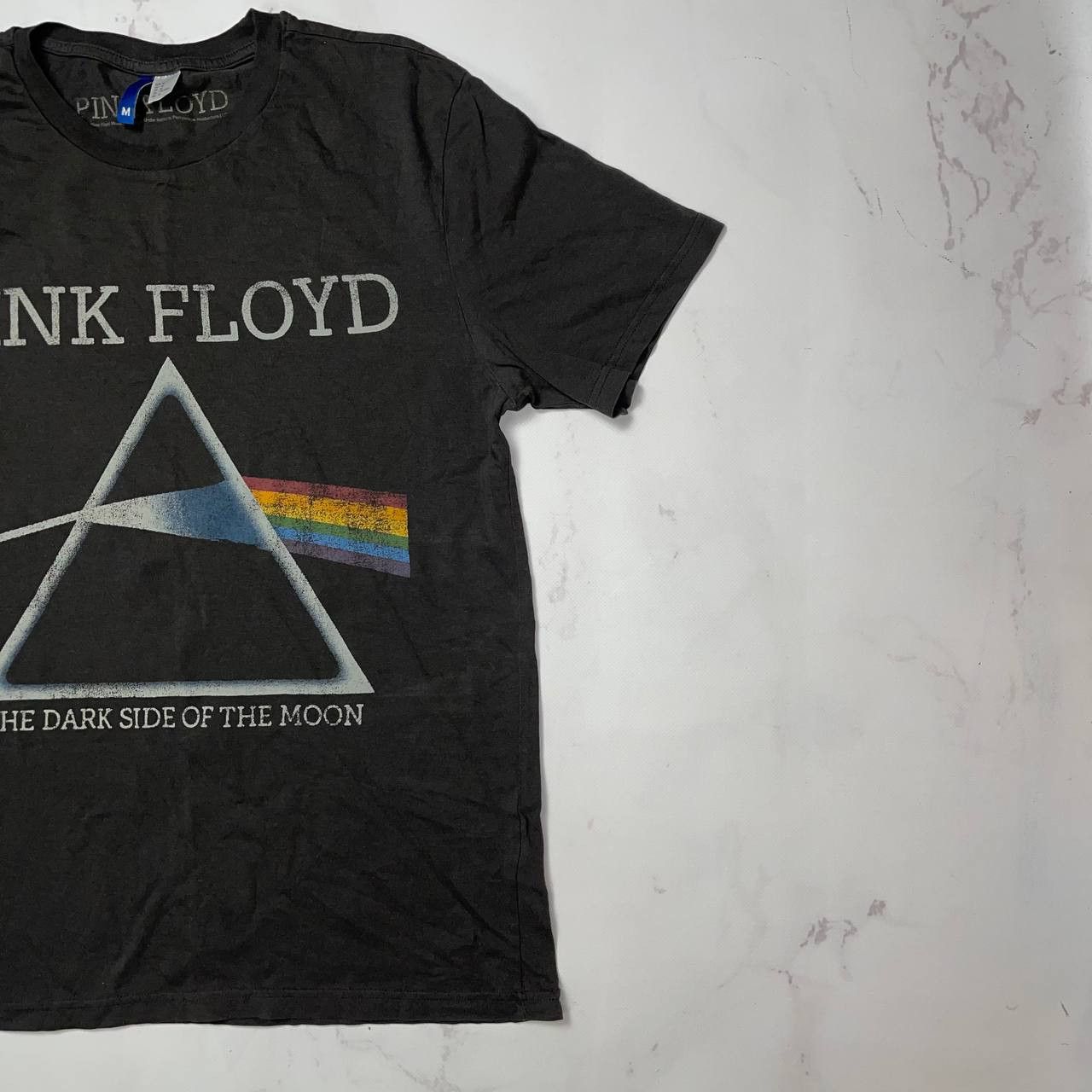 Vintage Pink Floyd Black Dark Side Of The Moon Graphic Logo Rock Tee Size US M / EU 48-50 / 2 - 5 Thumbnail
